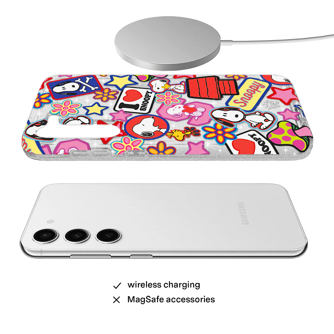 Snoopy Patchwork Glitter Samsung Case - Image 23