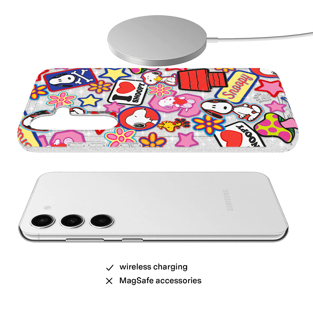Snoopy Patchwork Glitter Samsung Case - Image 3