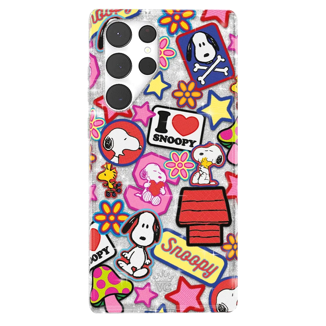 Snoopy Patchwork Glitter Samsung Case - Image 41