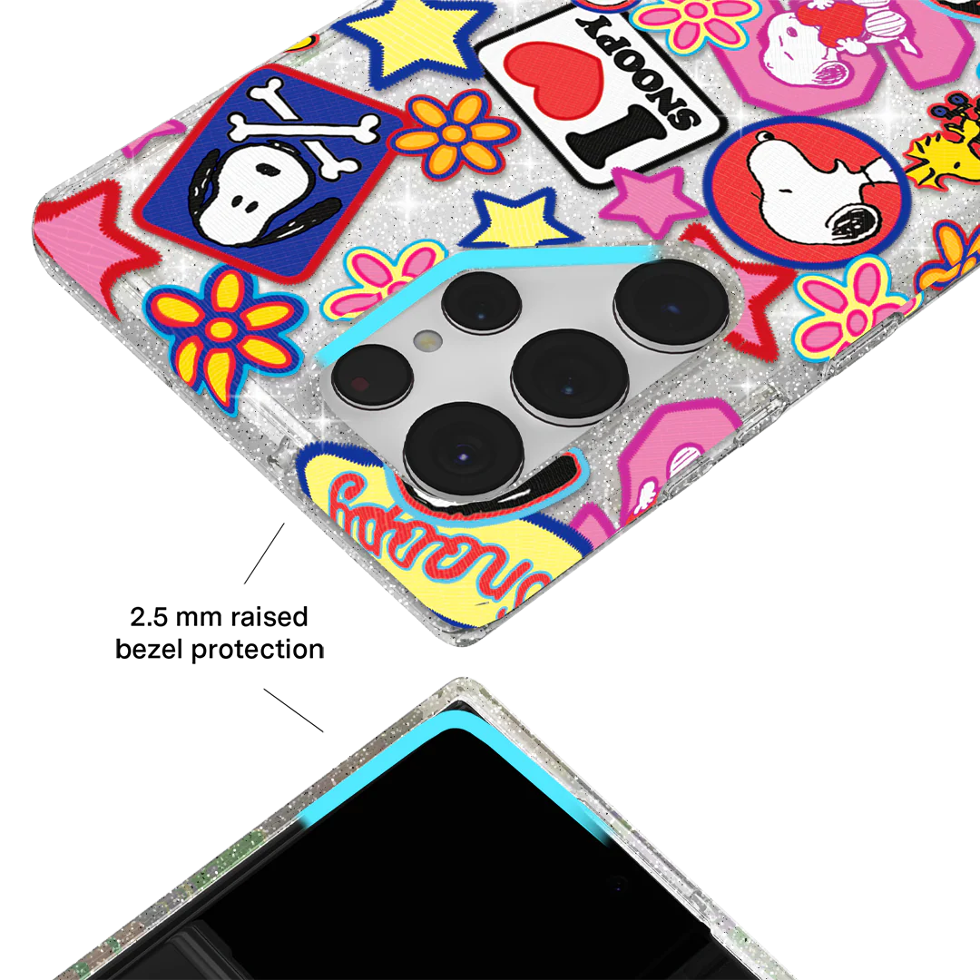Snoopy Patchwork Glitter Samsung Case - Image 42