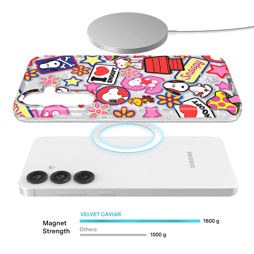 Snoopy Patchwork Glitter Samsung Case - Image 52