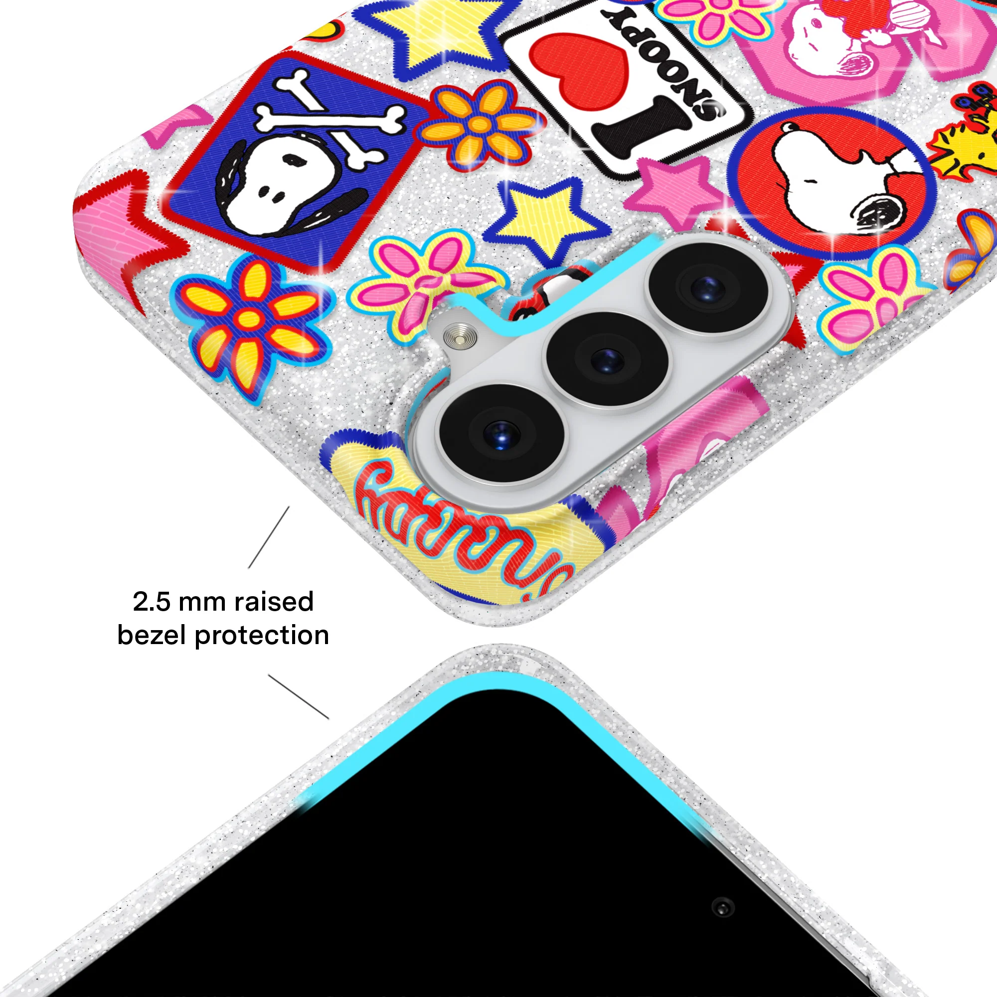 Snoopy Patchwork Glitter Samsung Case - Image 60