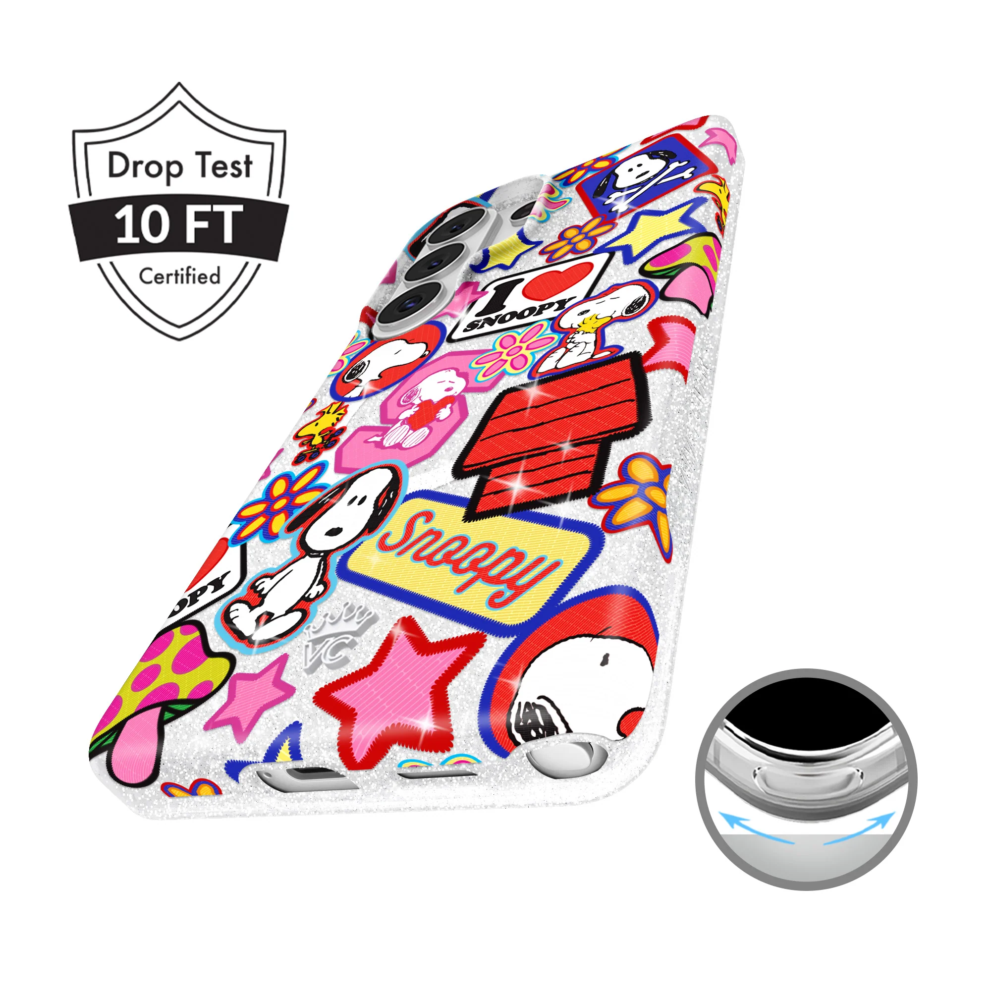 Snoopy Patchwork Glitter Samsung Case - Image 64