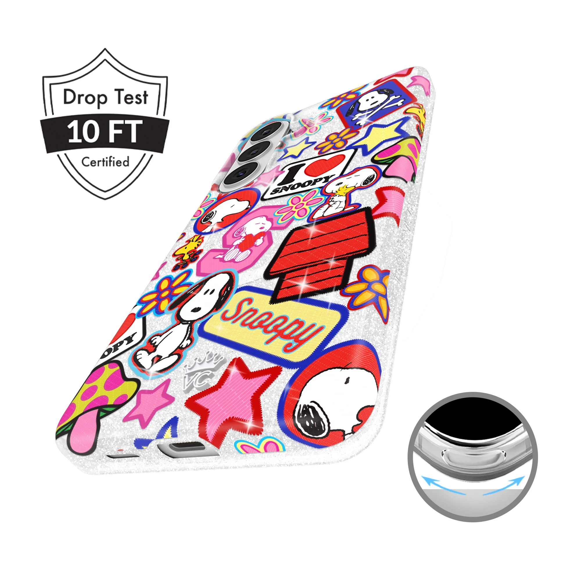 Snoopy Patchwork Glitter Samsung Case - Image 69