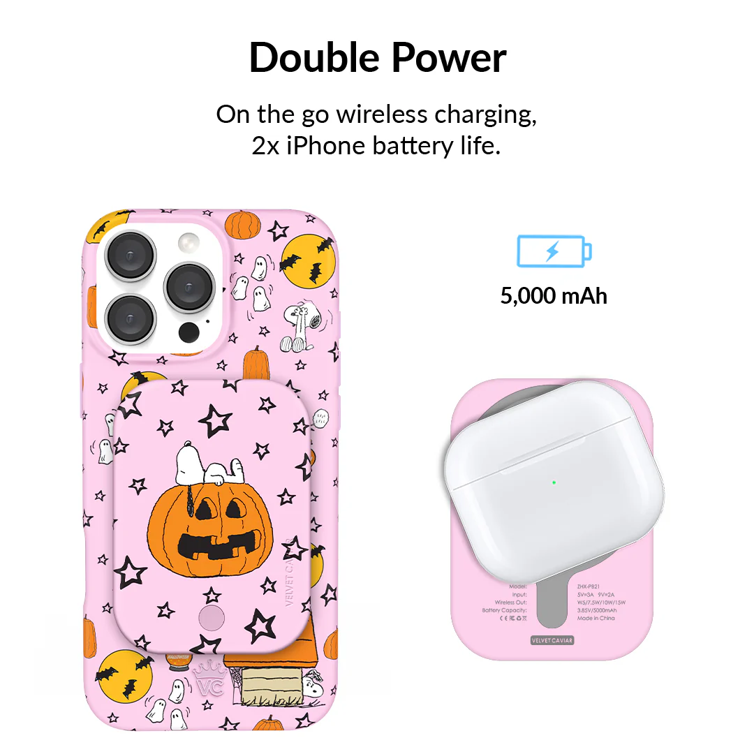 Snoopy Pink Pumpkin MagSafe Battery Power Pack - Image 3