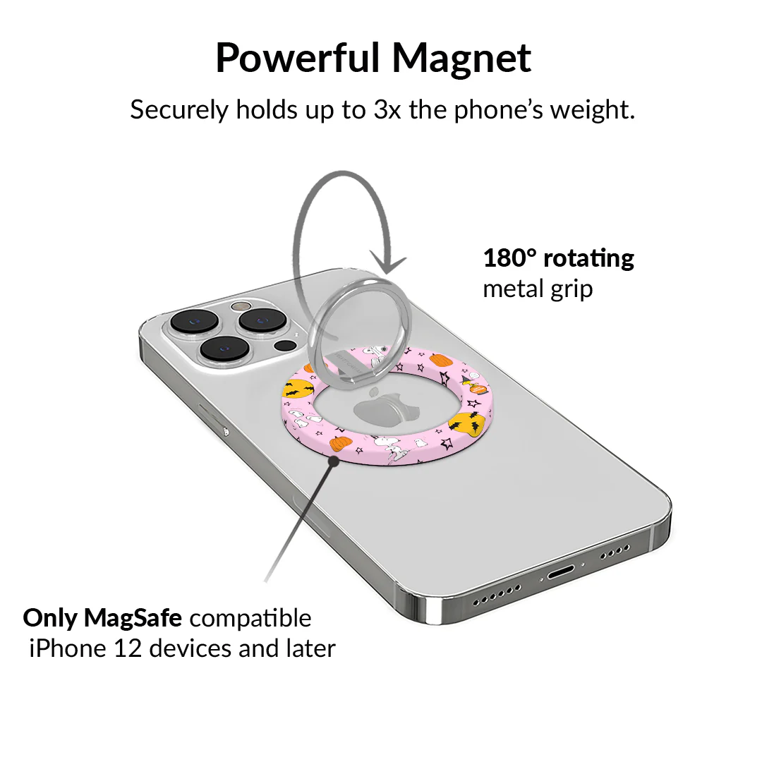 Snoopy Pink Pumpkins MagSafe Grip Ring - Image 3