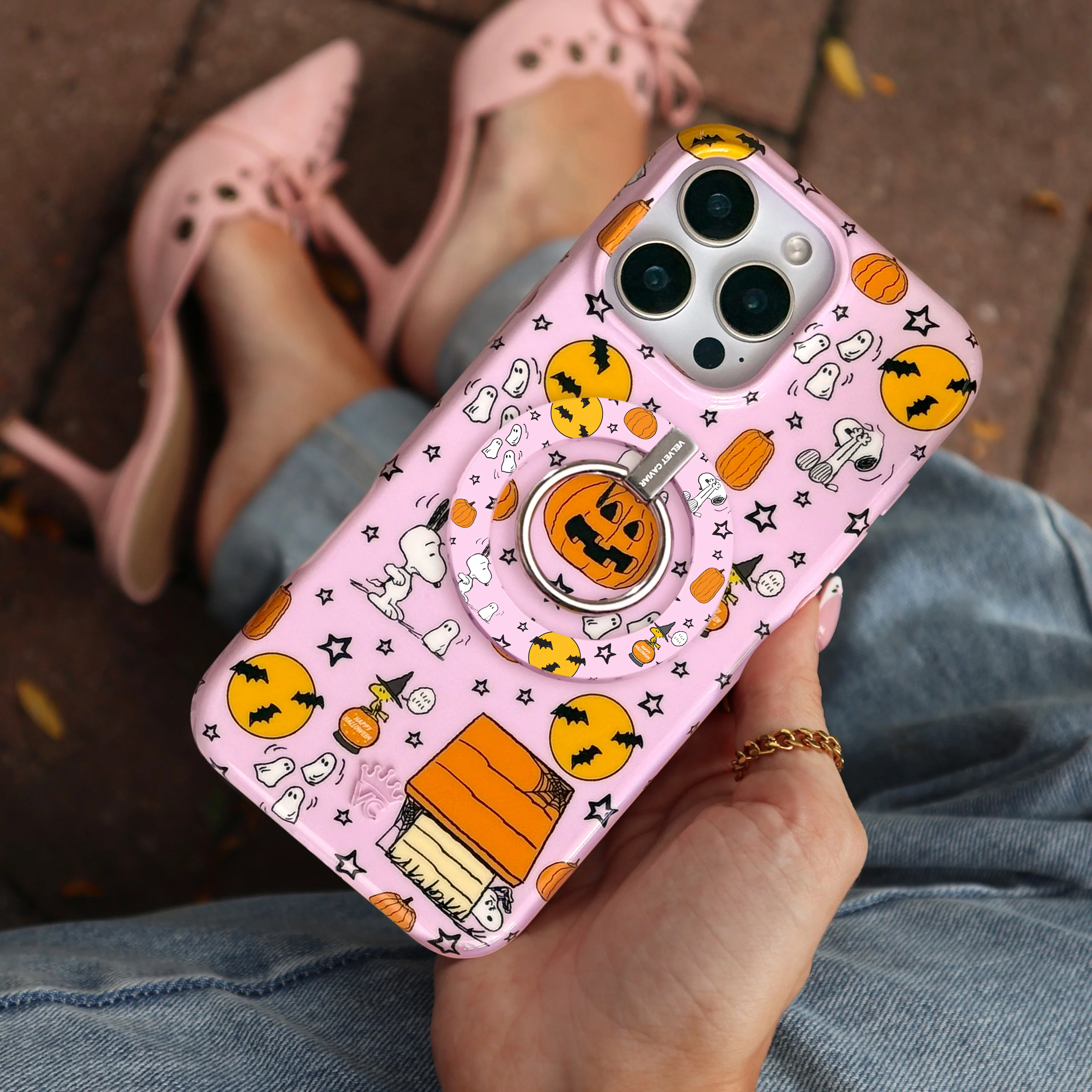 Snoopy Pink Pumpkins MagSafe Grip Ring - Image 6