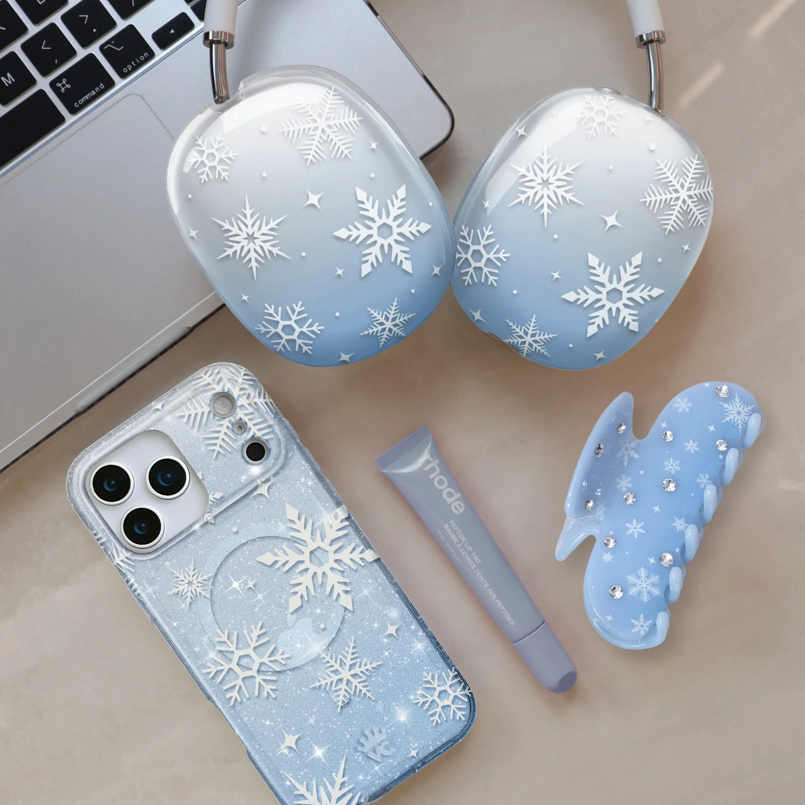 Snow Angel Glitter AirPod Max Case - Image 8
