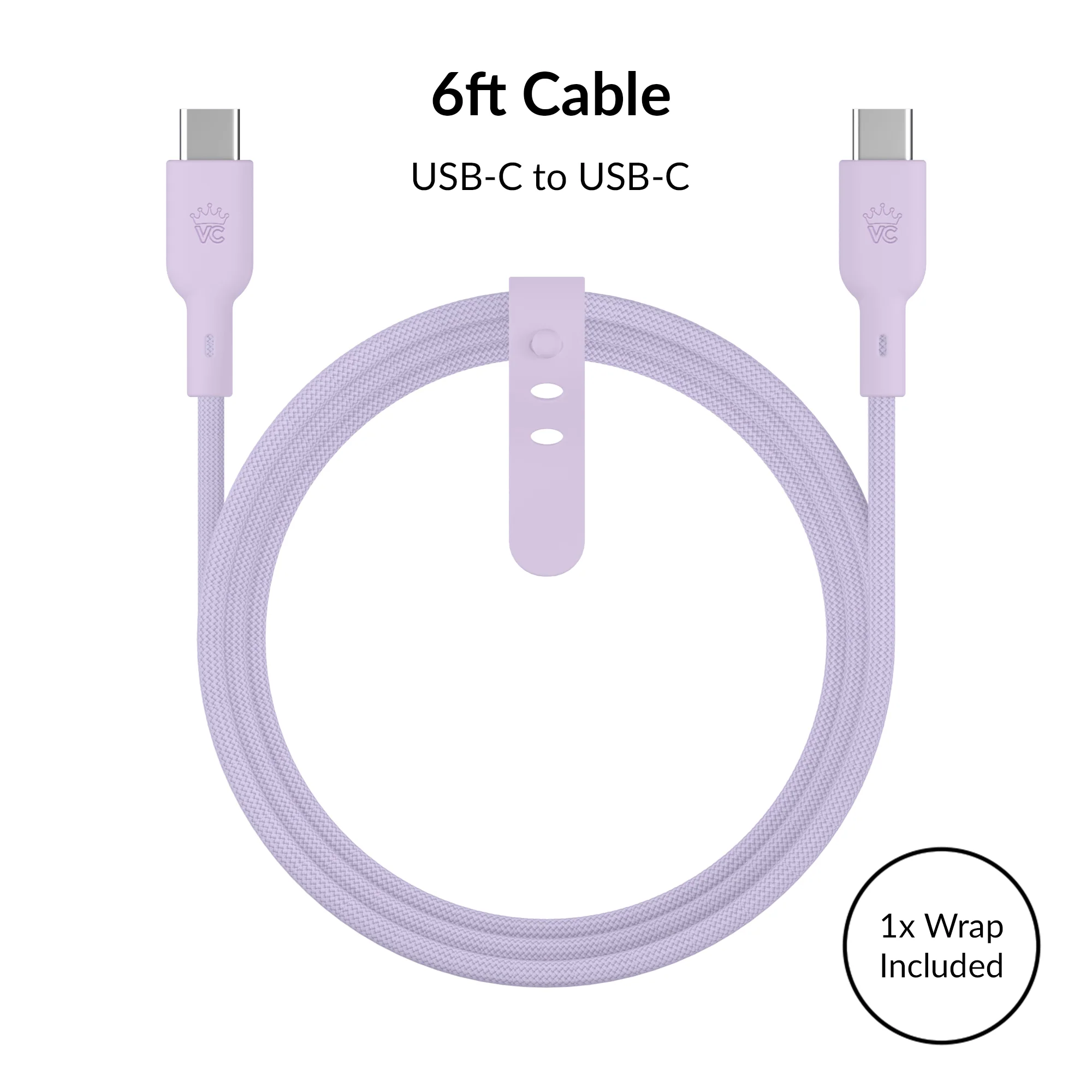 Soft Lilac Fast Charging Set, Dual Port Wall Adapter + 6ft USB-C Cable - Image 5