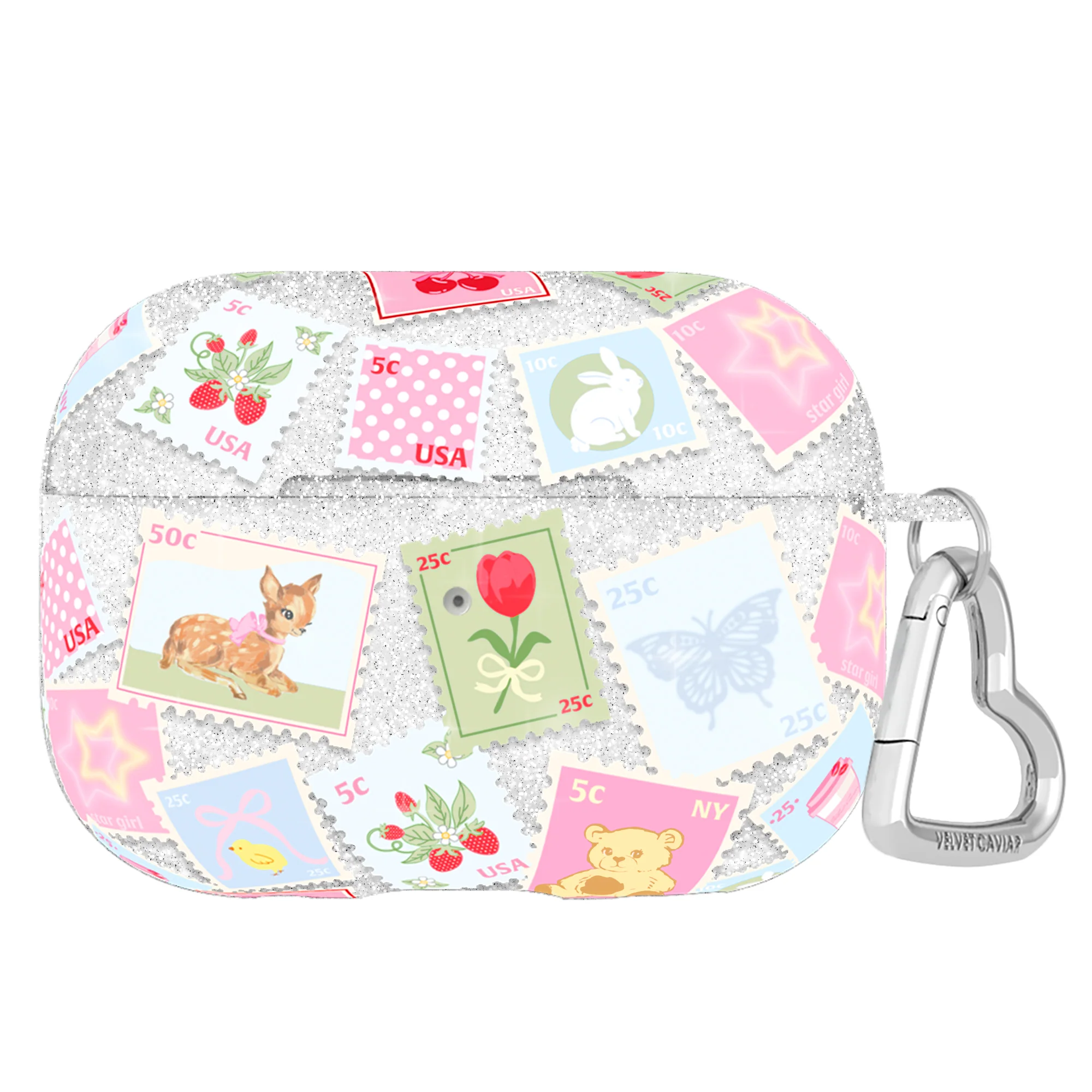 Spring Whimsy Stamps Glitter AirPod Case - Image 22