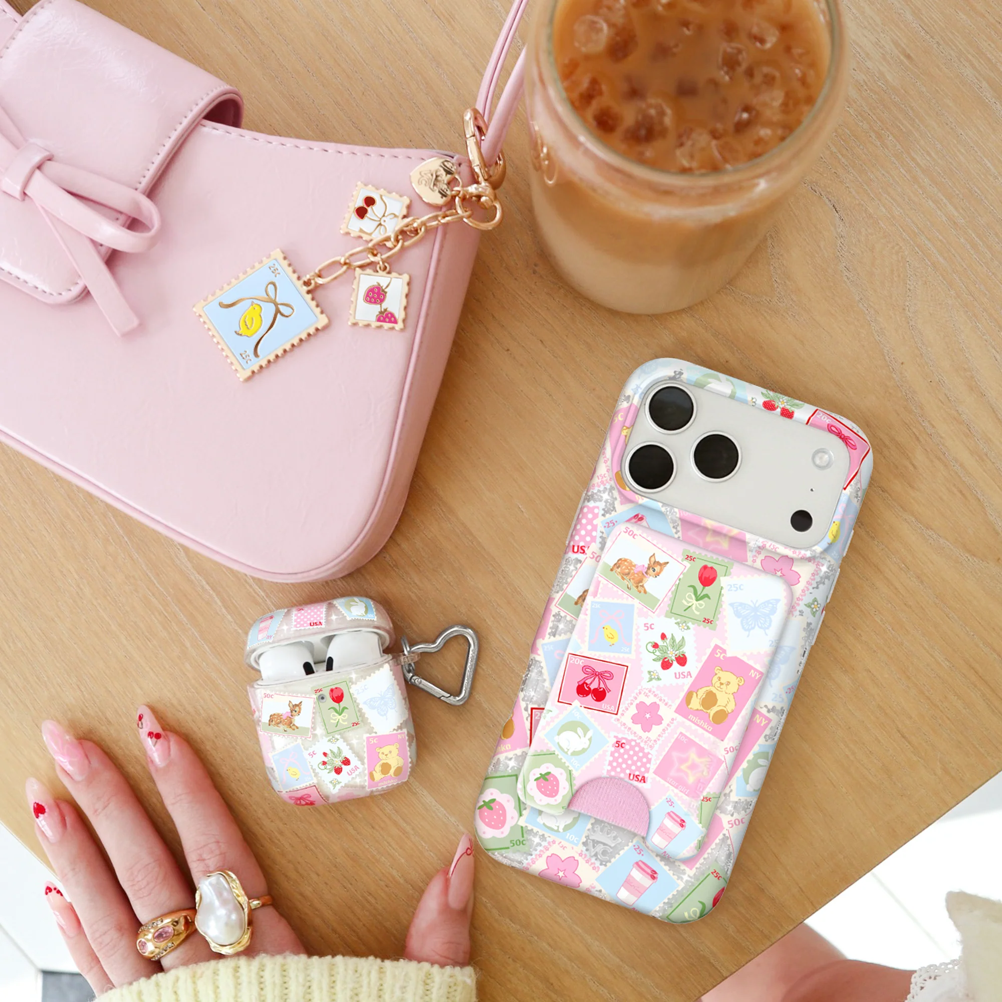 Spring Whimsy Stamps Glitter AirPod Case - Image 7