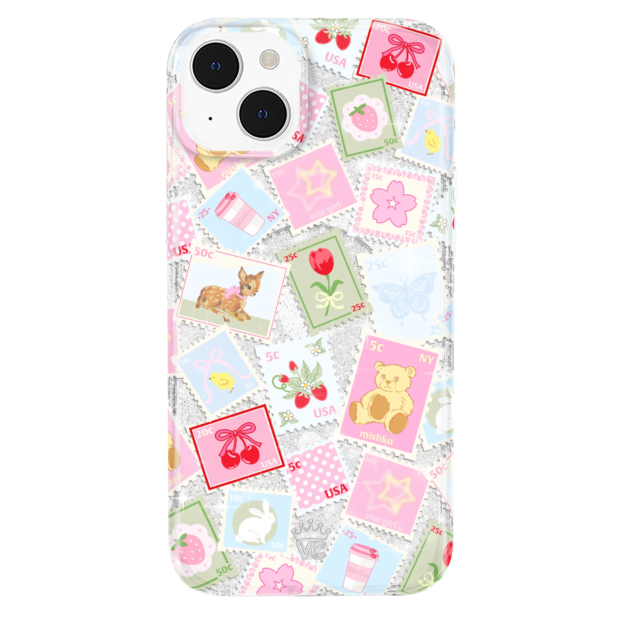 Spring Whimsy Stamps Glitter iPhone Case - Image 16