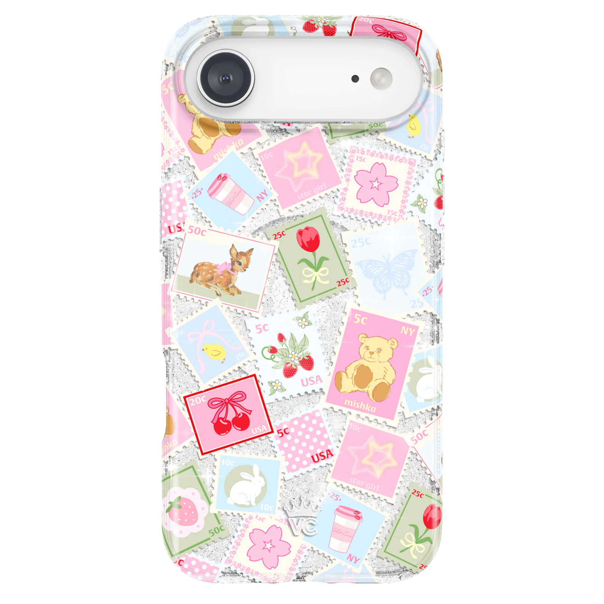 Spring Whimsy Stamps Glitter iPhone Case - Image 41