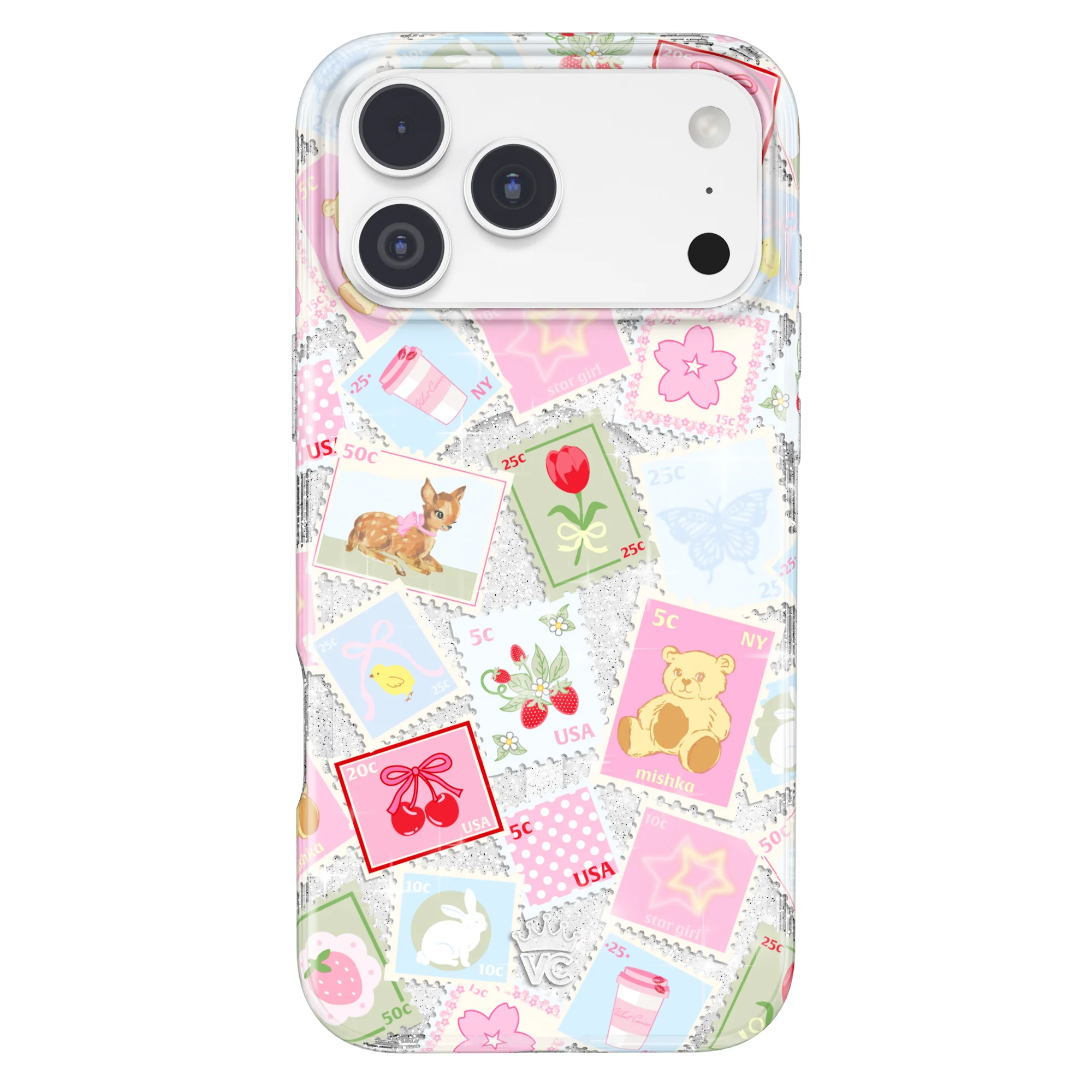 Spring Whimsy Stamps Glitter iPhone Case - Image 46