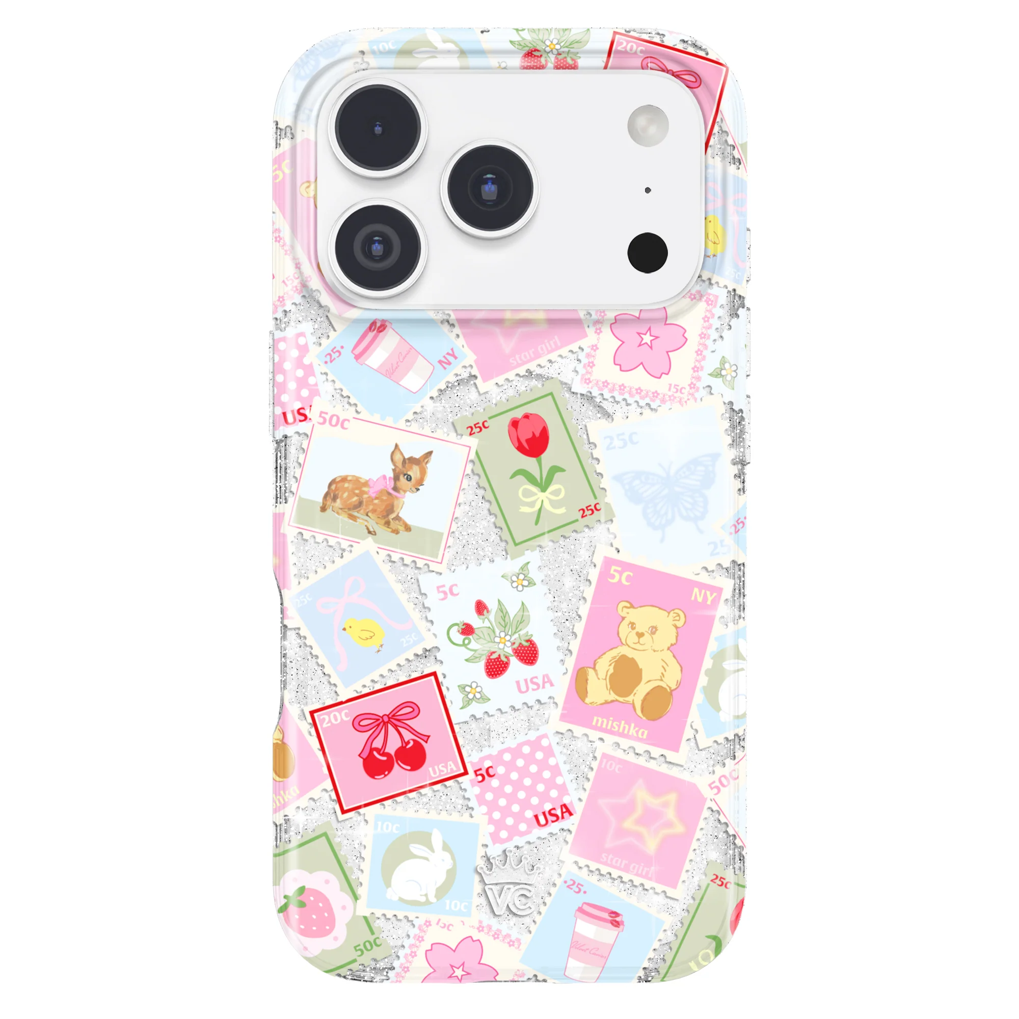 Spring Whimsy Stamps Glitter iPhone Case - Image 51