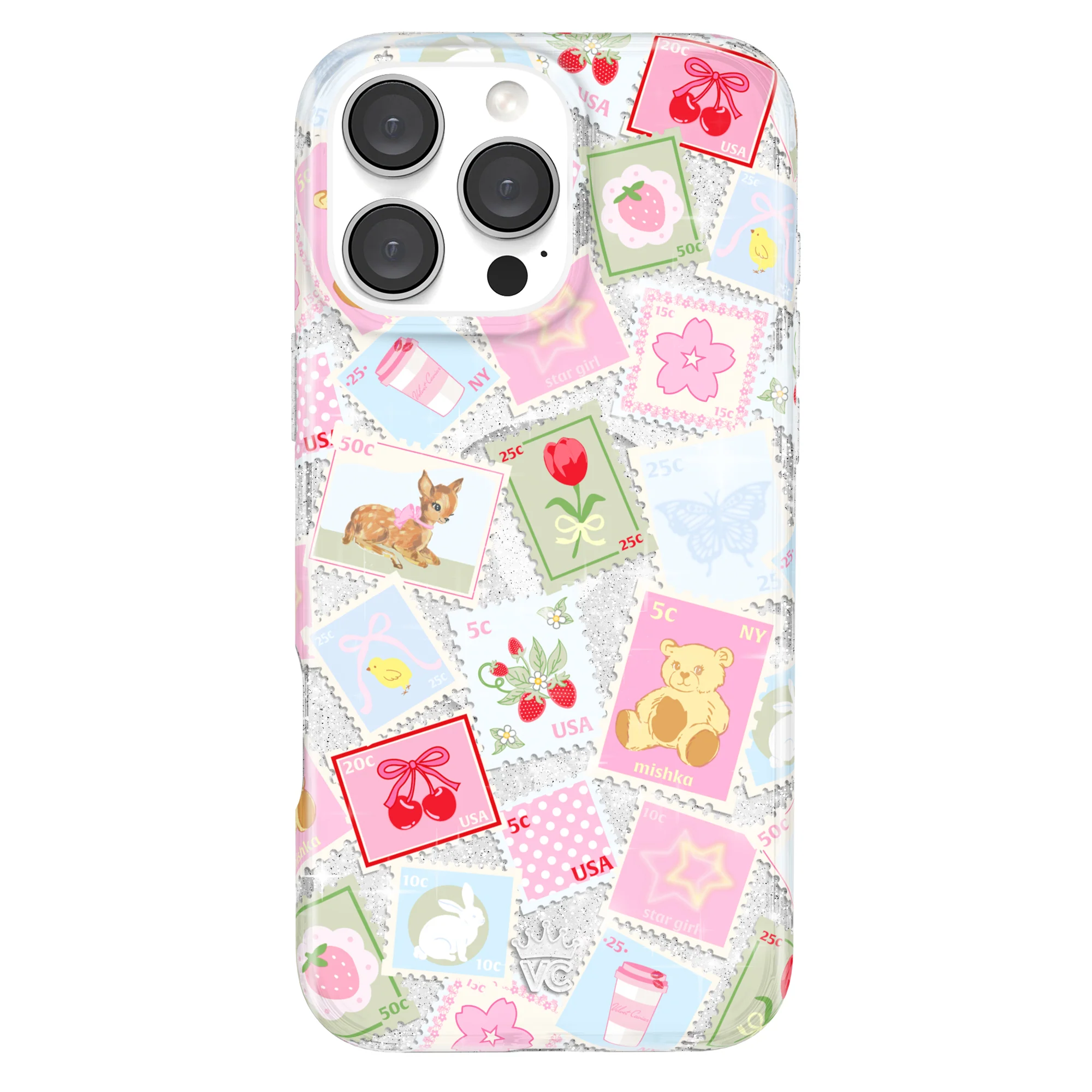Spring Whimsy Stamps Glitter iPhone Case - Image 66