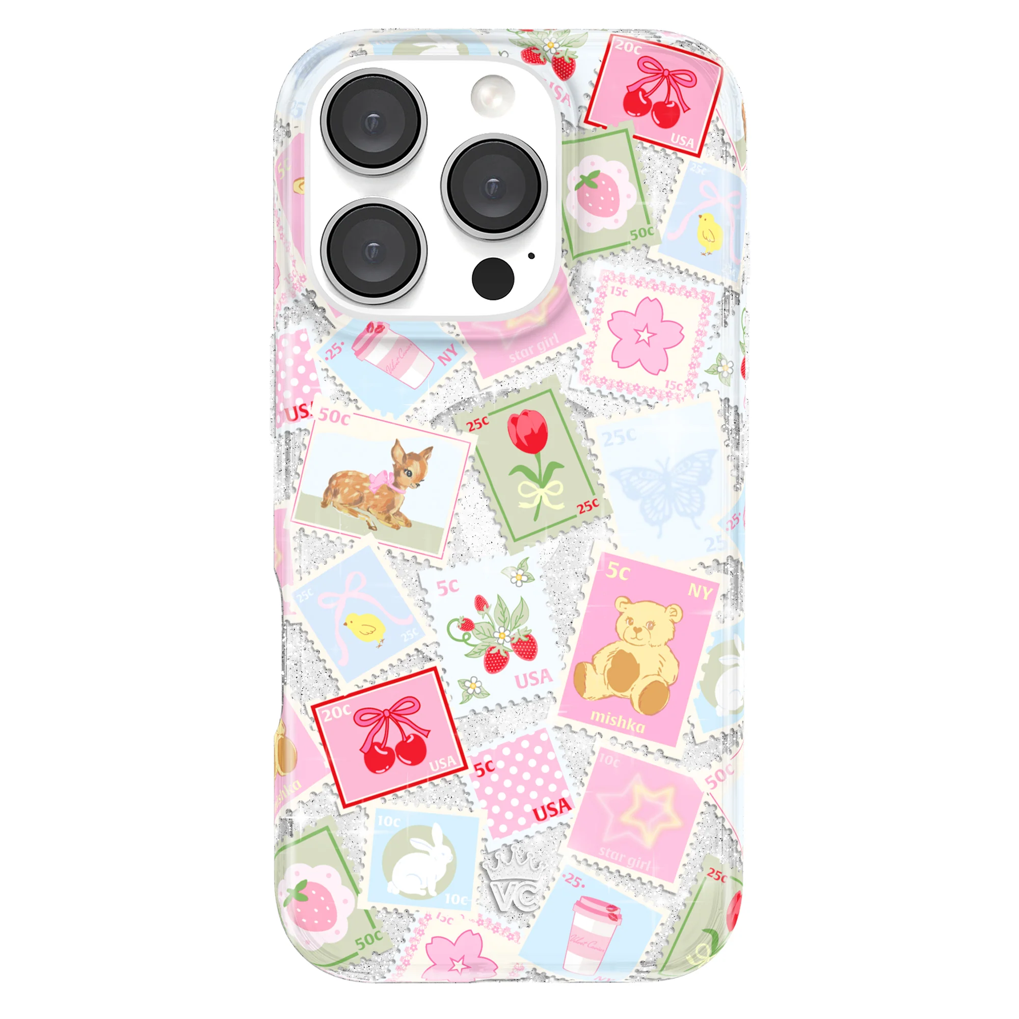 Spring Whimsy Stamps Glitter iPhone Case - Image 71