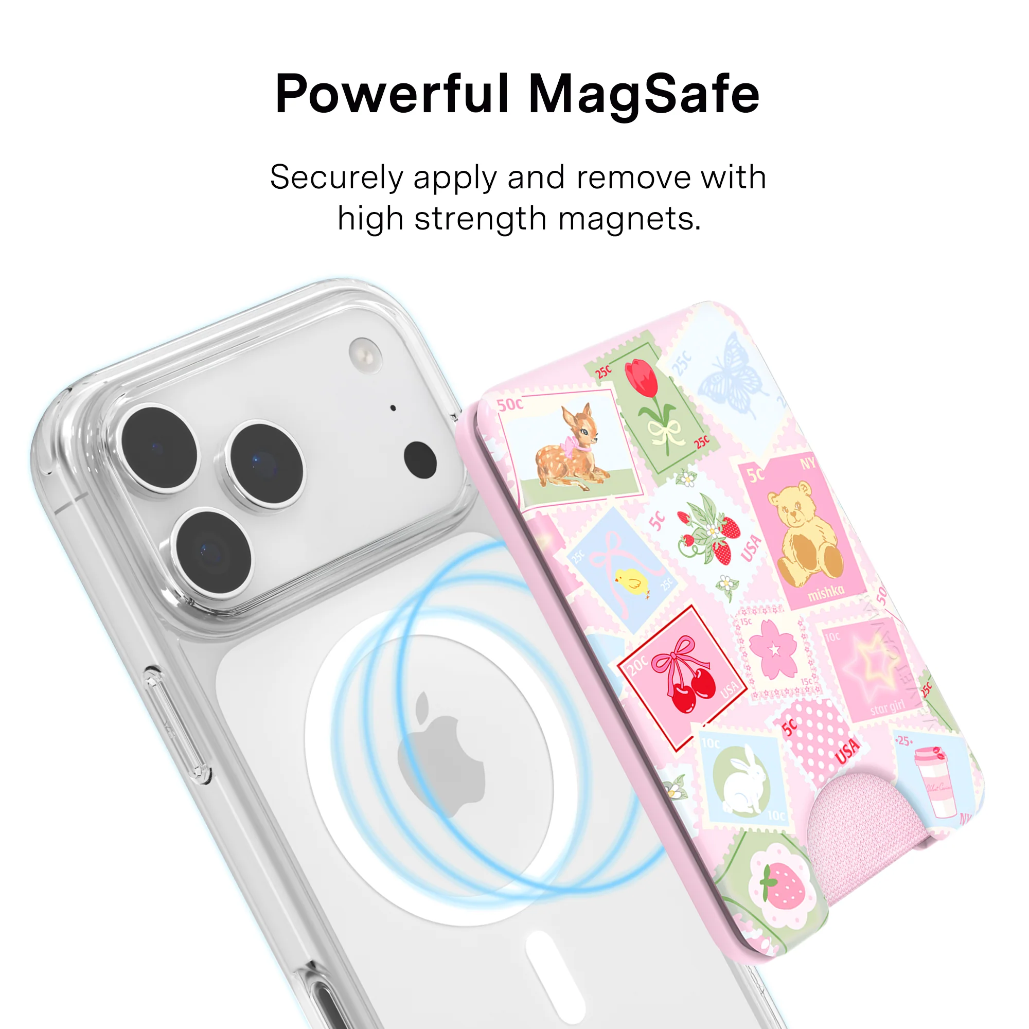 Spring Whimsy Stamps Glitter MagSafe Wallet - Image 4
