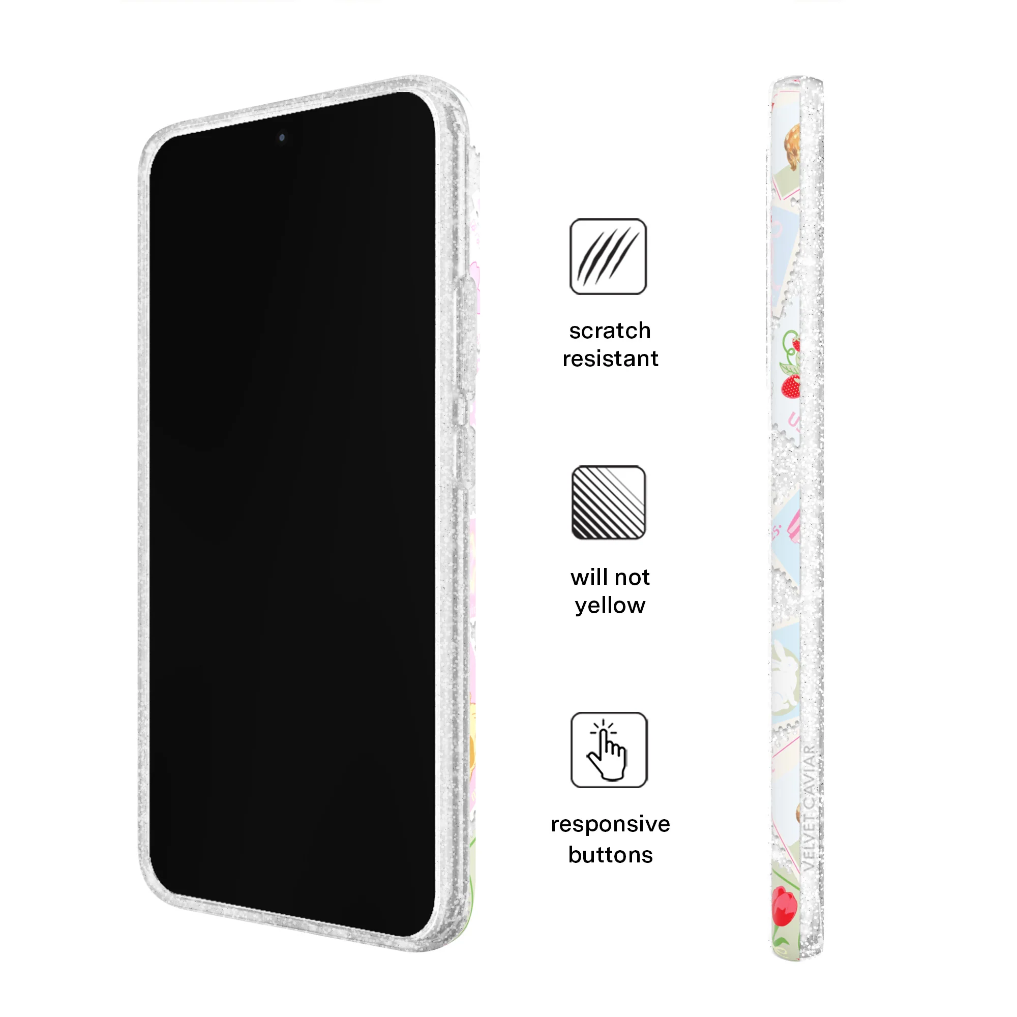 Spring Whimsy Stamps Glitter Samsung Case - Image 10