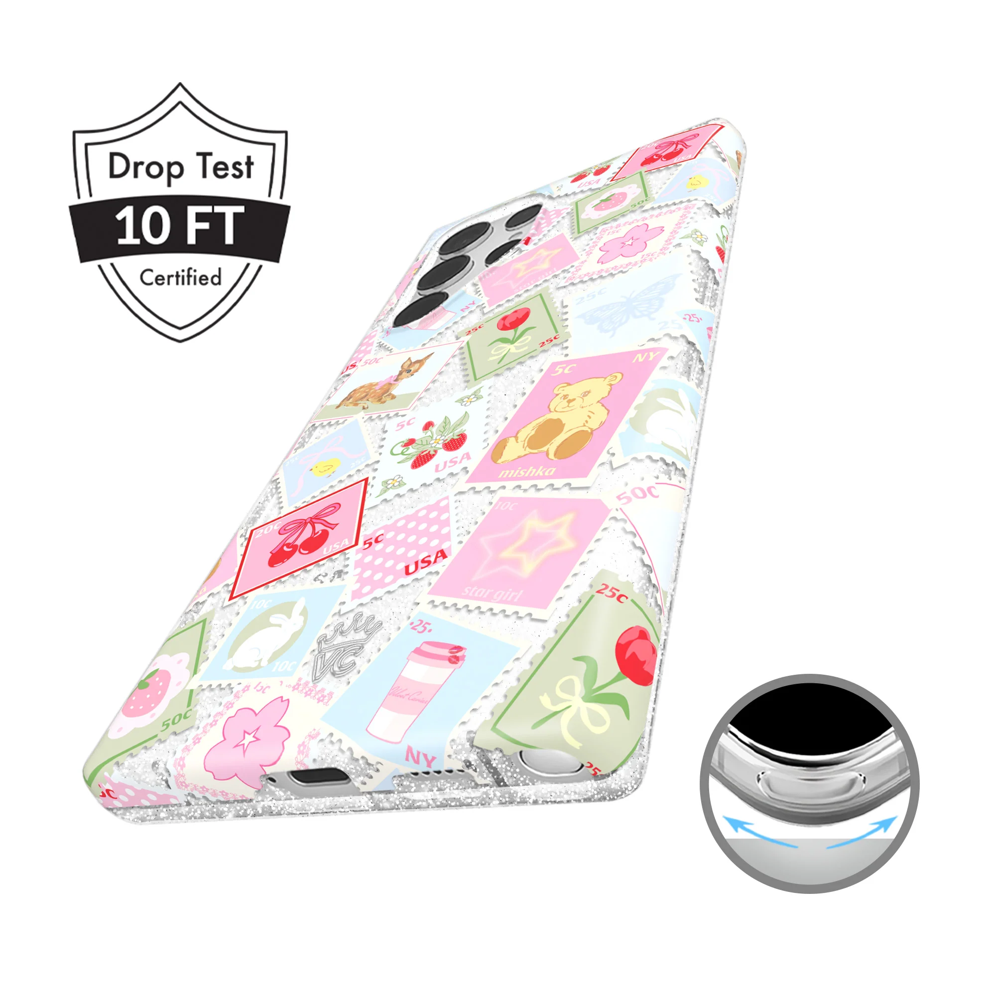 Spring Whimsy Stamps Glitter Samsung Case - Image 14