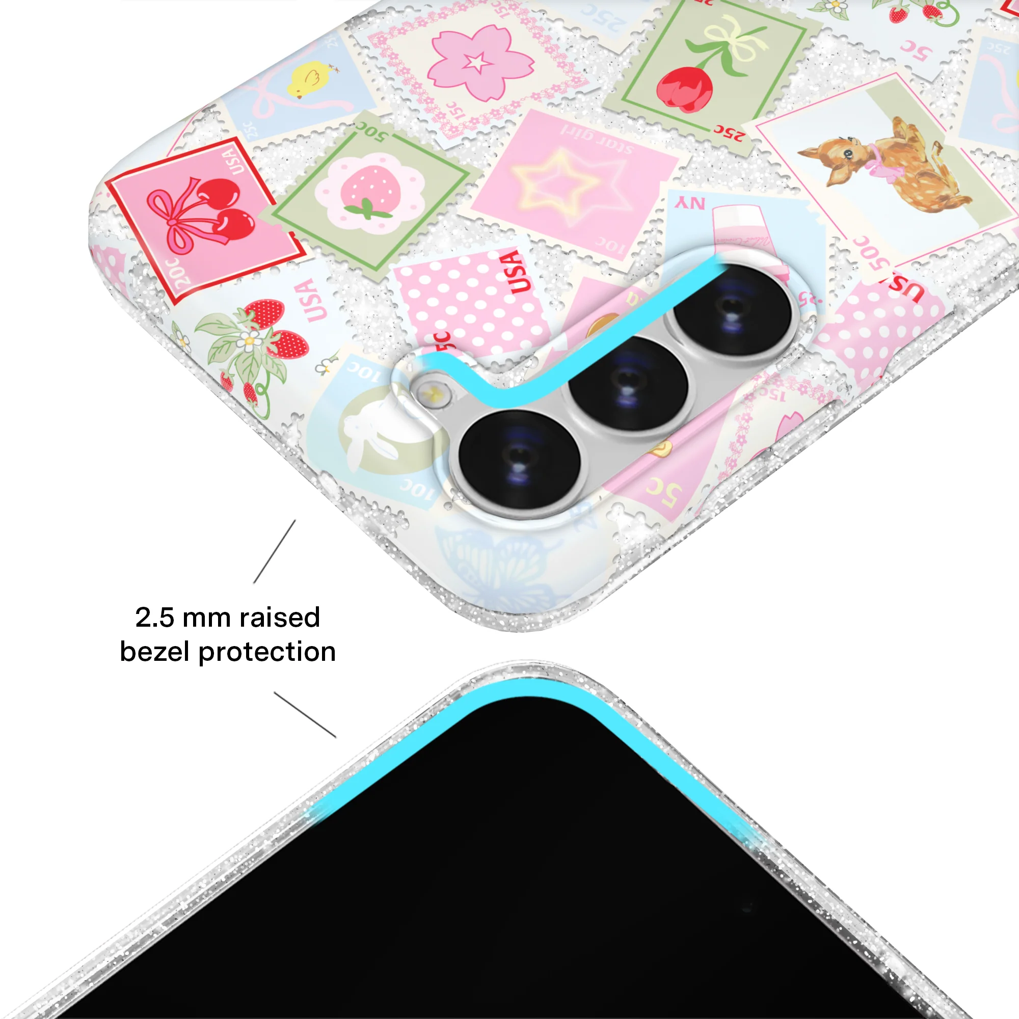Spring Whimsy Stamps Glitter Samsung Case - Image 17