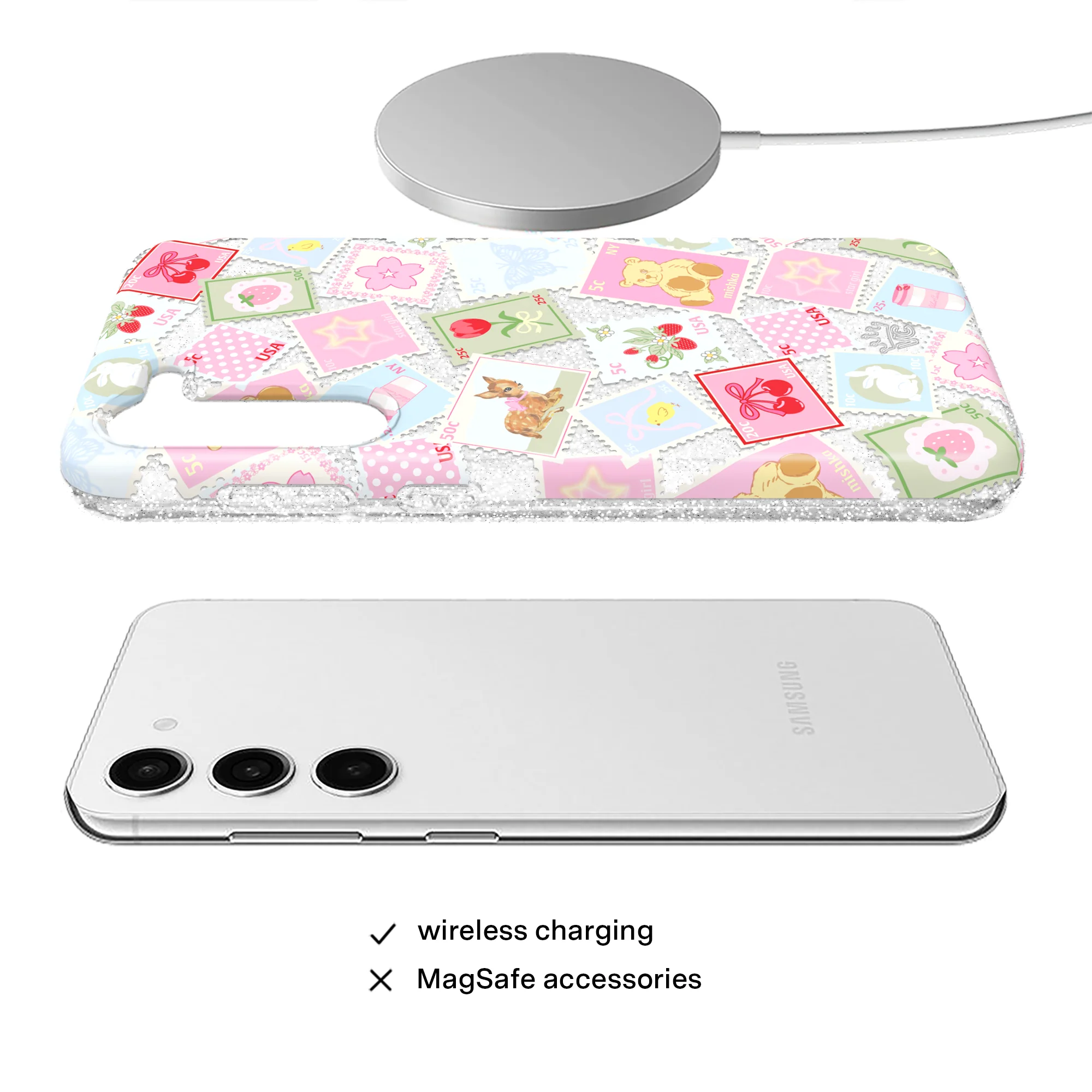 Spring Whimsy Stamps Glitter Samsung Case - Image 18