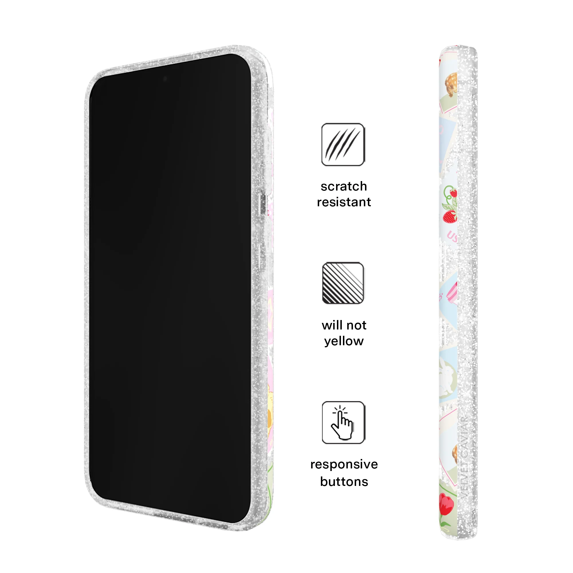 Spring Whimsy Stamps Glitter Samsung Case - Image 25