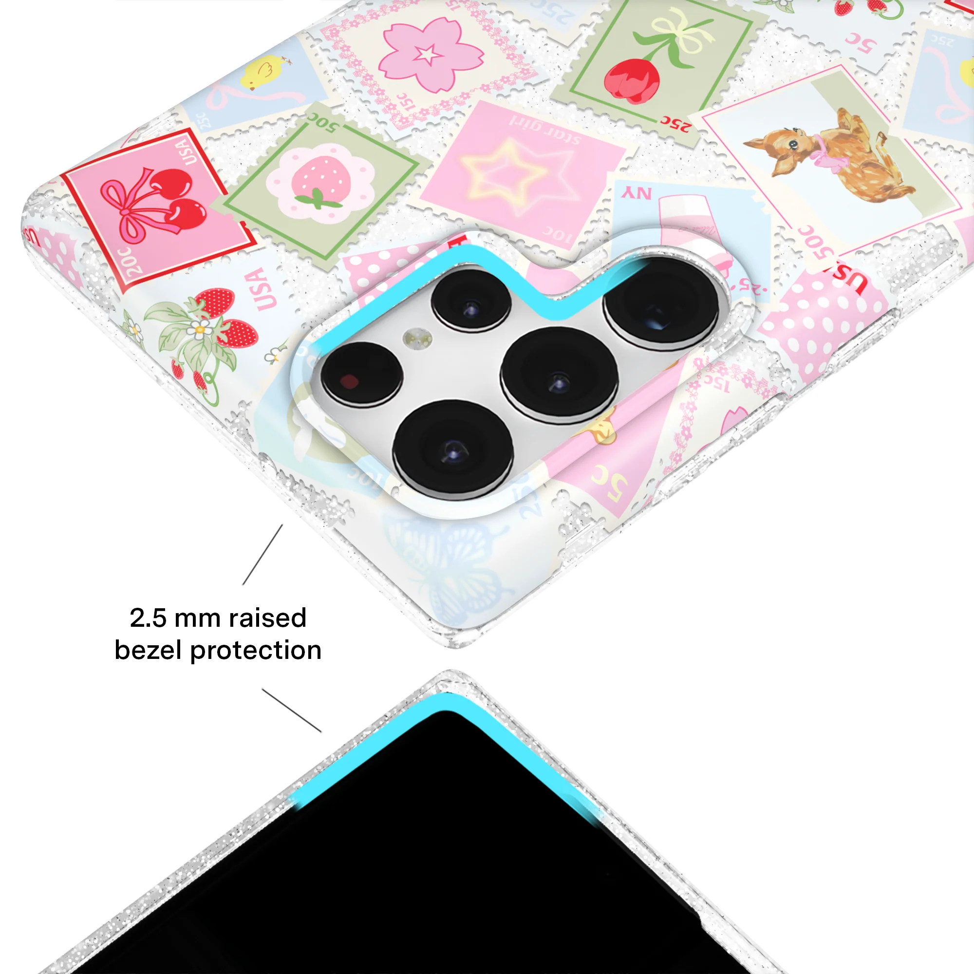 Spring Whimsy Stamps Glitter Samsung Case - Image 27