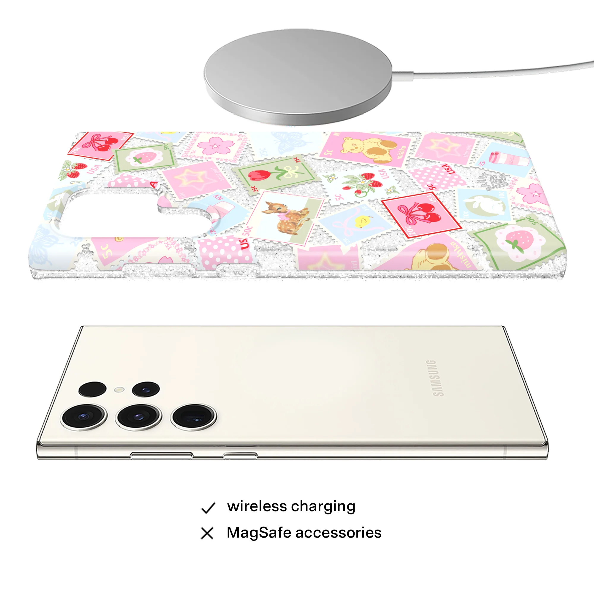 Spring Whimsy Stamps Glitter Samsung Case - Image 28