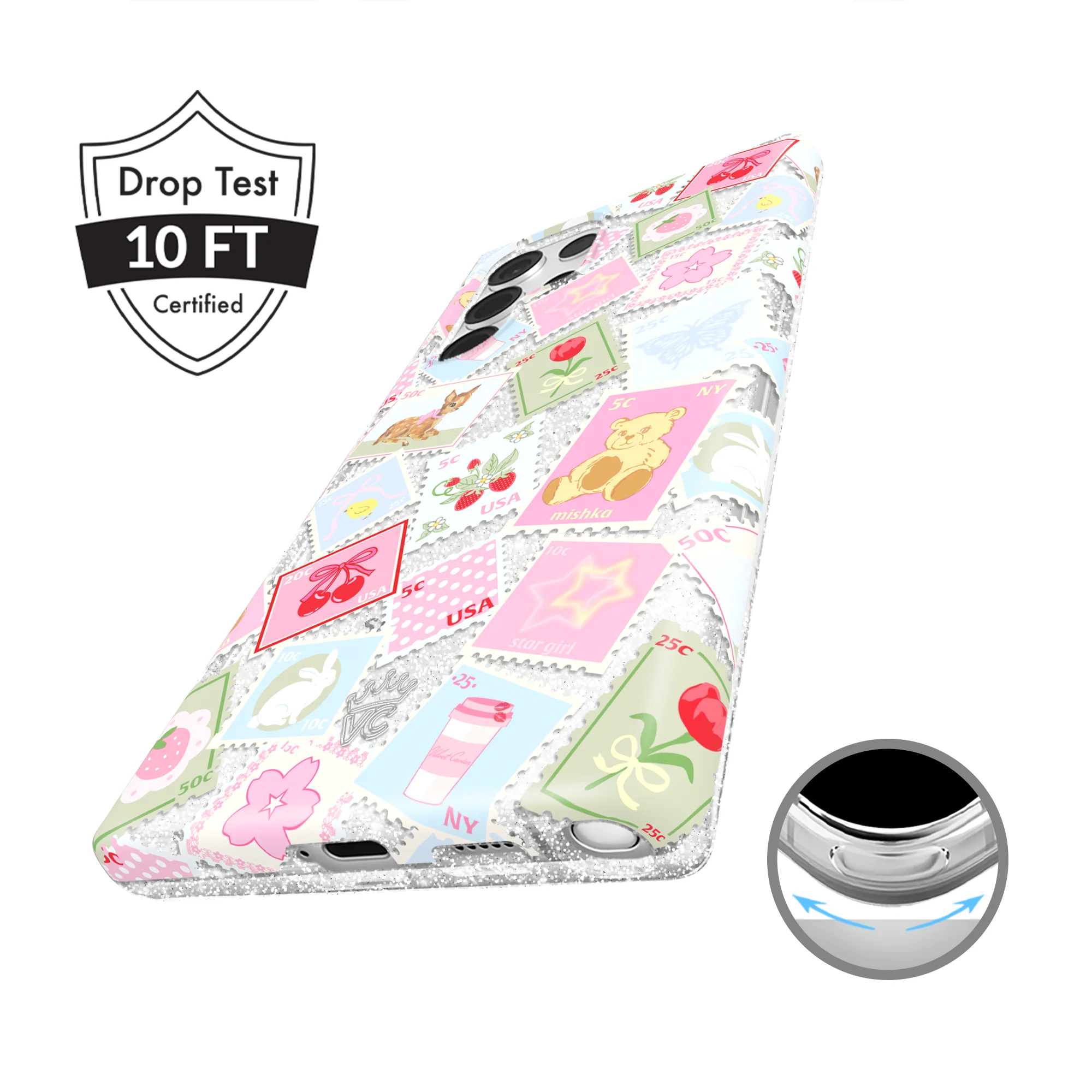 Spring Whimsy Stamps Glitter Samsung Case - Image 29