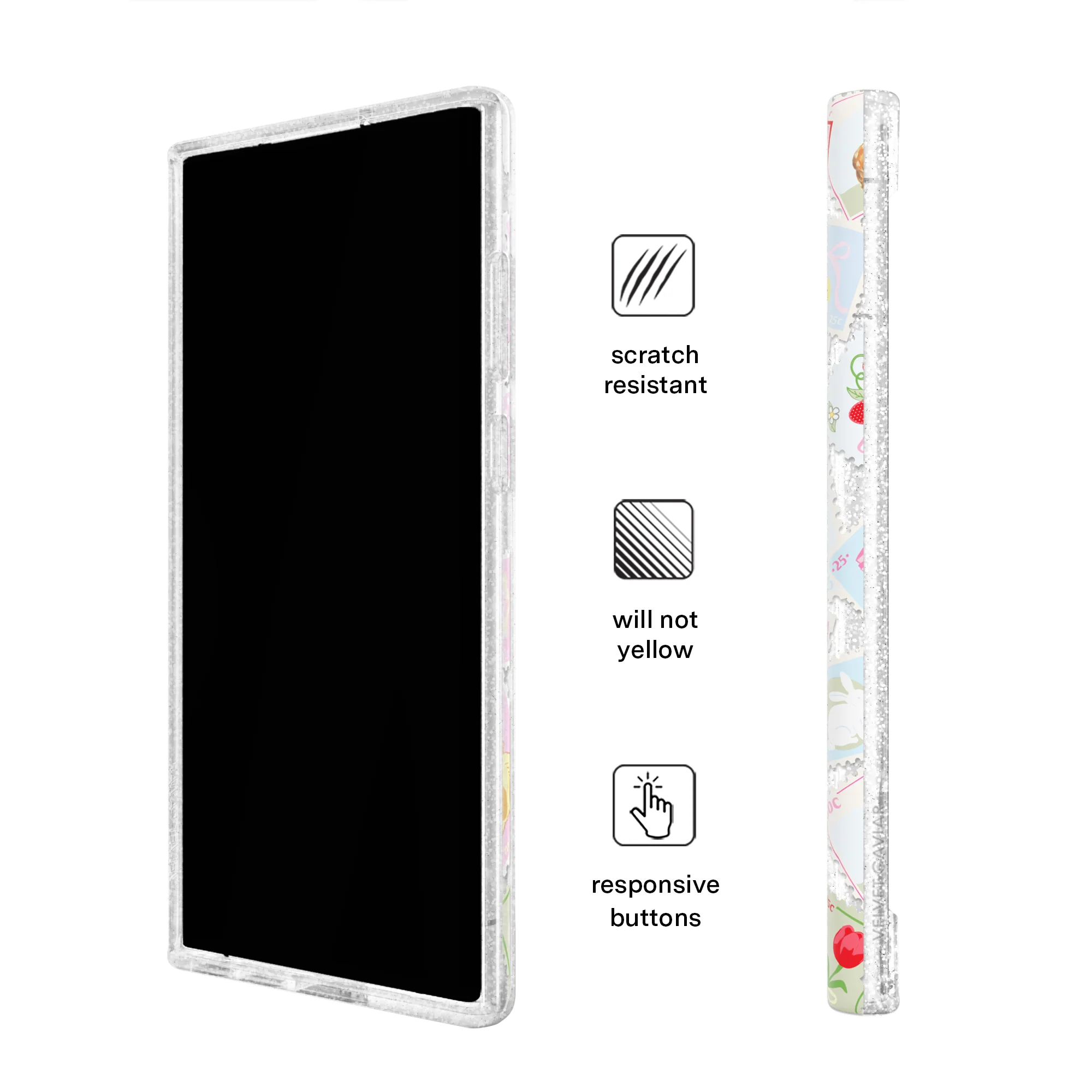 Spring Whimsy Stamps Glitter Samsung Case - Image 30