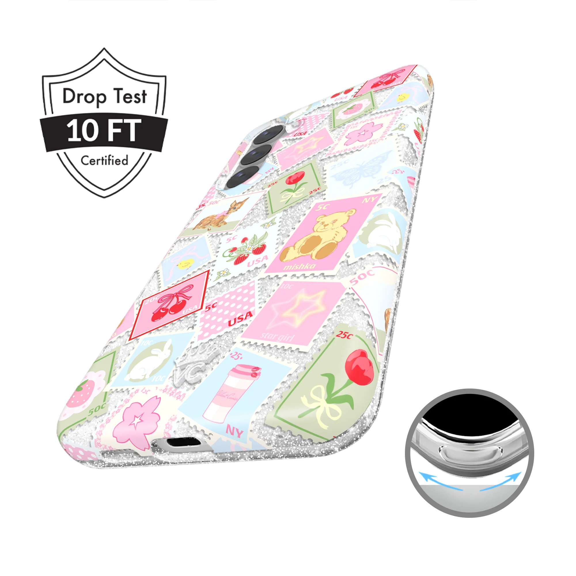 Spring Whimsy Stamps Glitter Samsung Case - Image 39
