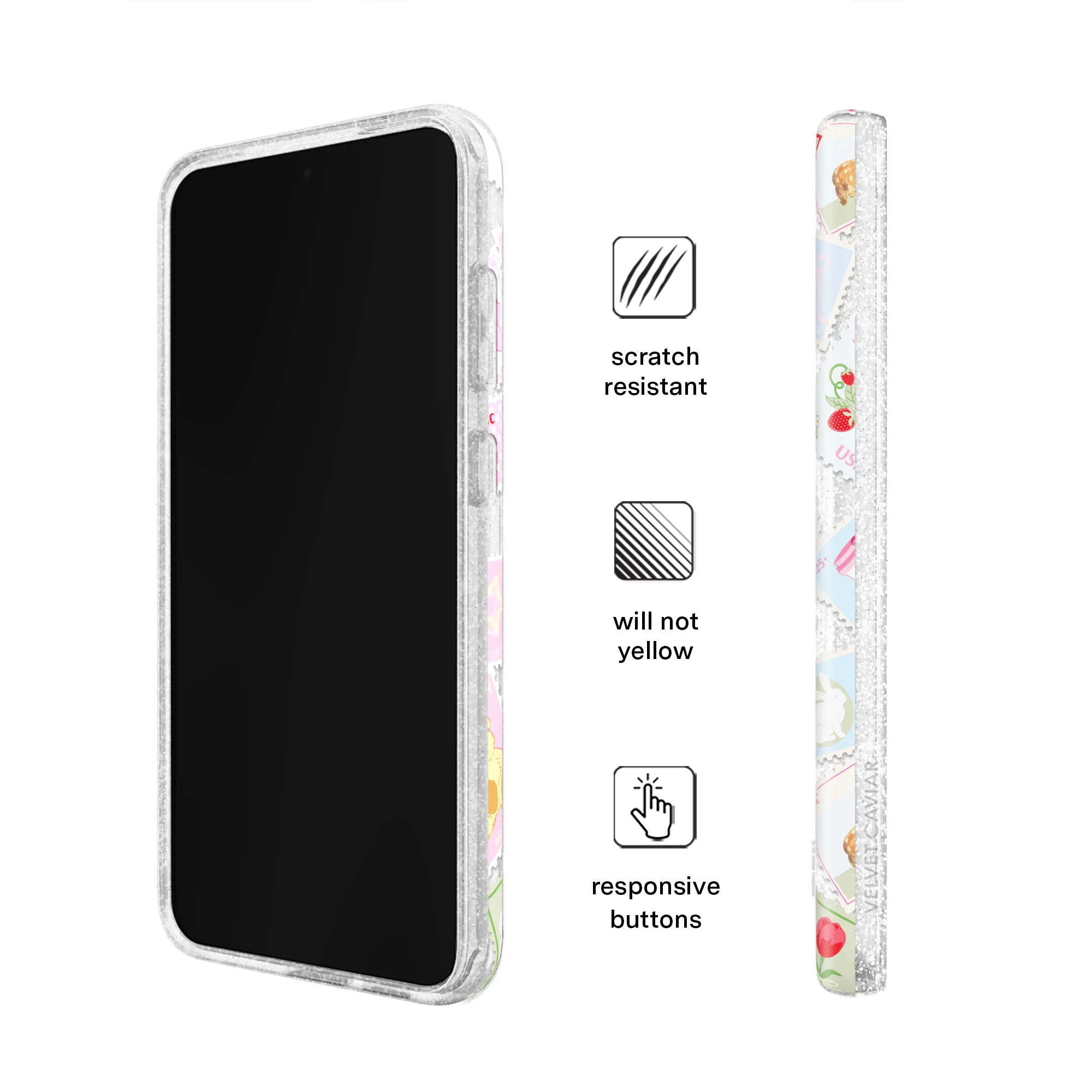 Spring Whimsy Stamps Glitter Samsung Case - Image 40