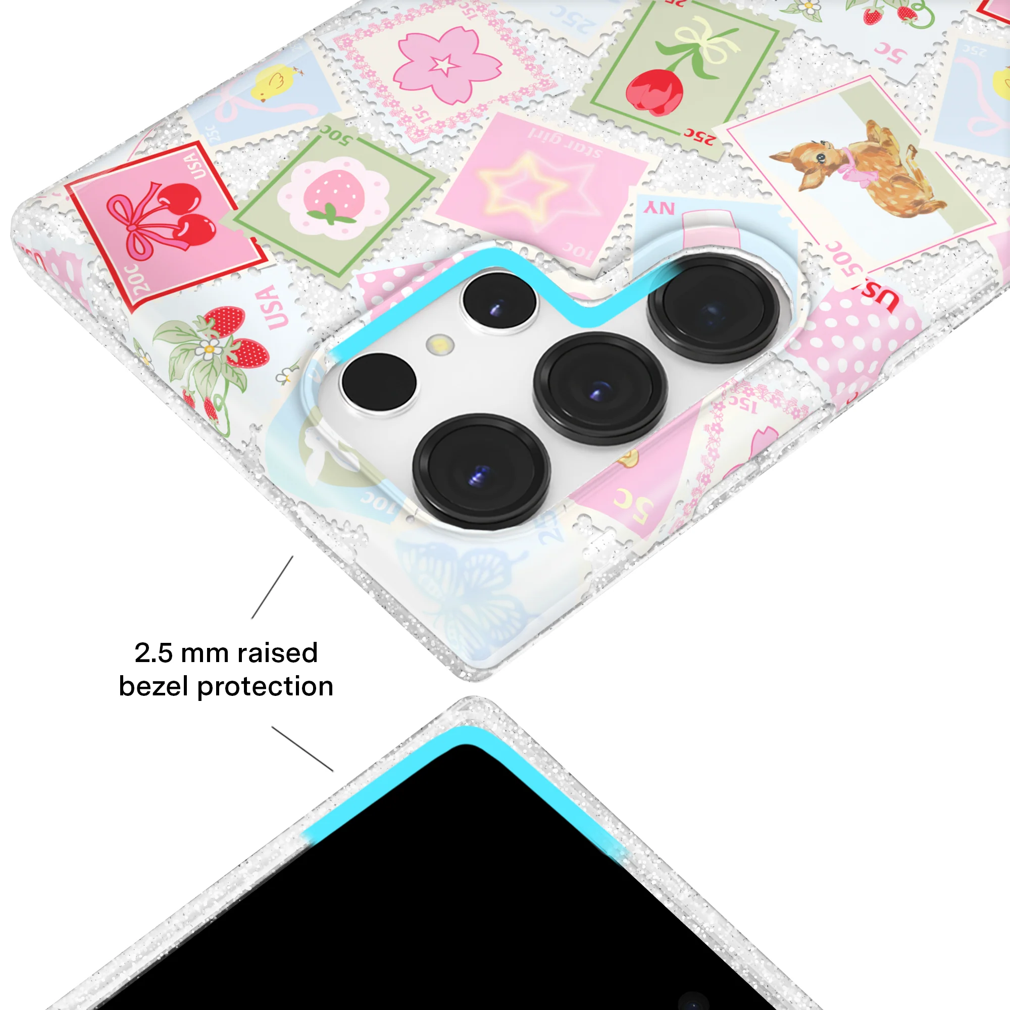 Spring Whimsy Stamps Glitter Samsung Case - Image 42