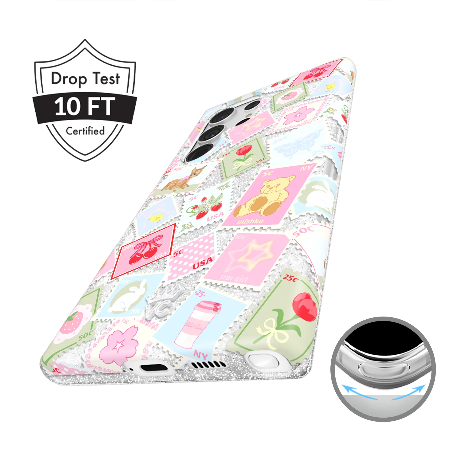 Spring Whimsy Stamps Glitter Samsung Case - Image 44