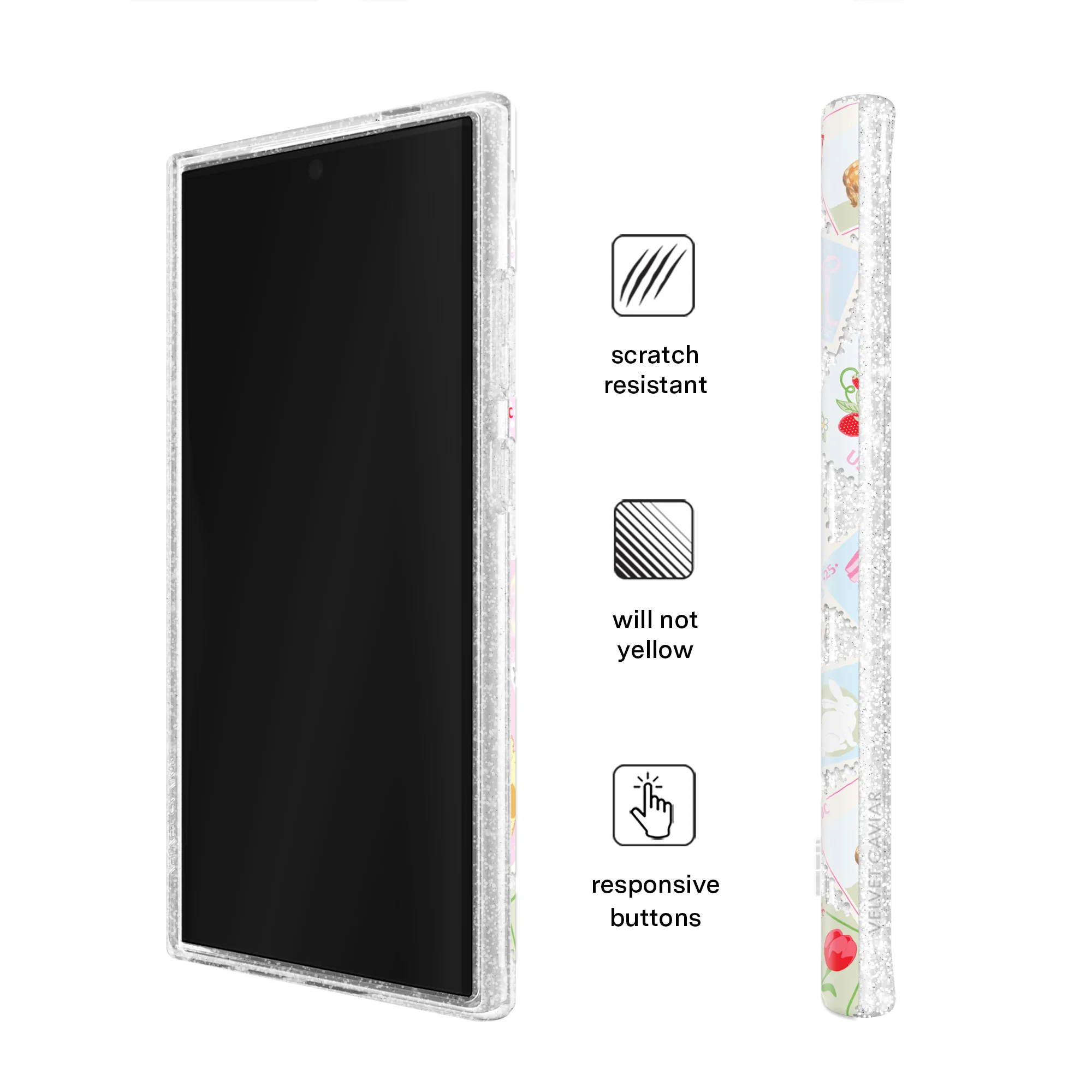 Spring Whimsy Stamps Glitter Samsung Case - Image 45