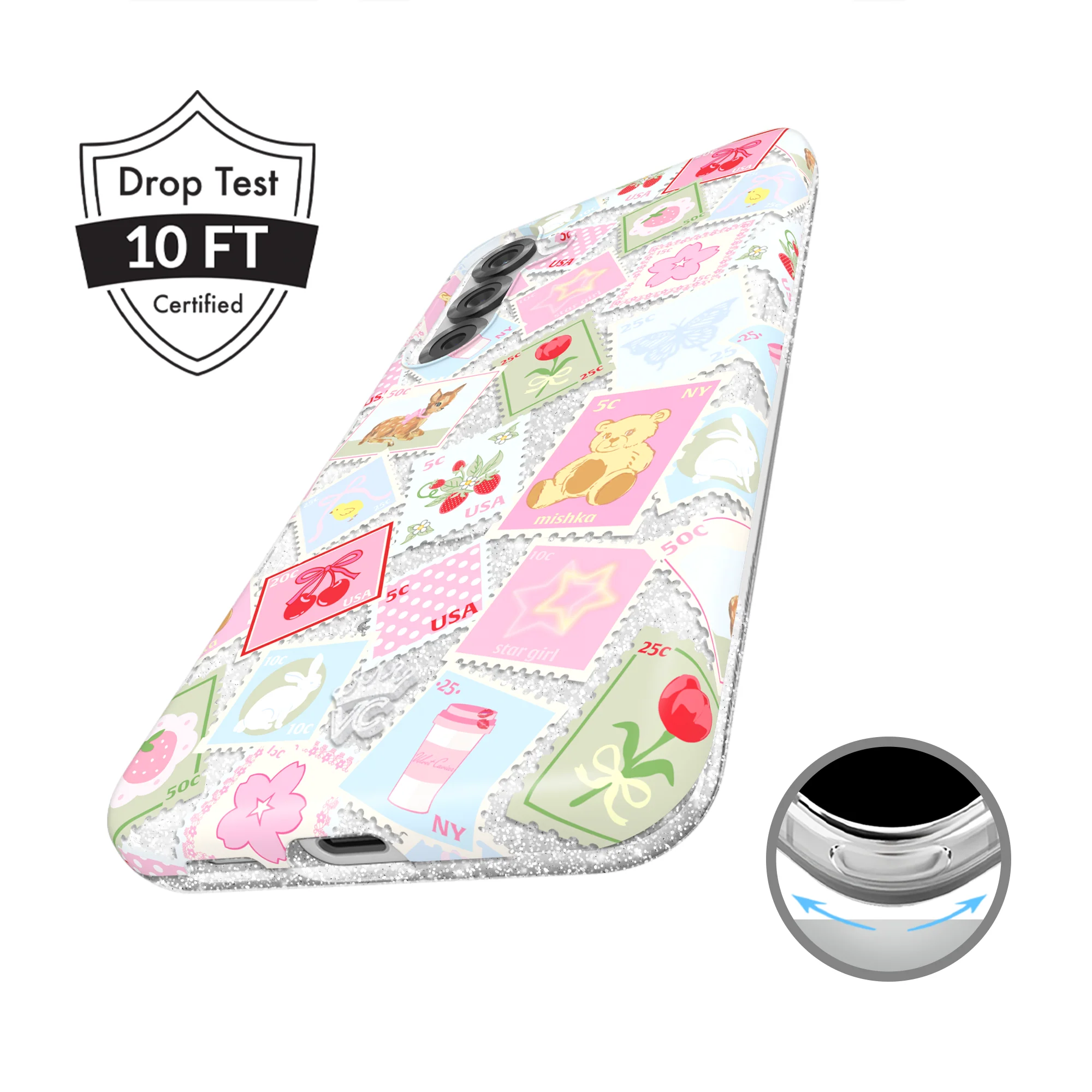 Spring Whimsy Stamps Glitter Samsung Case - Image 49