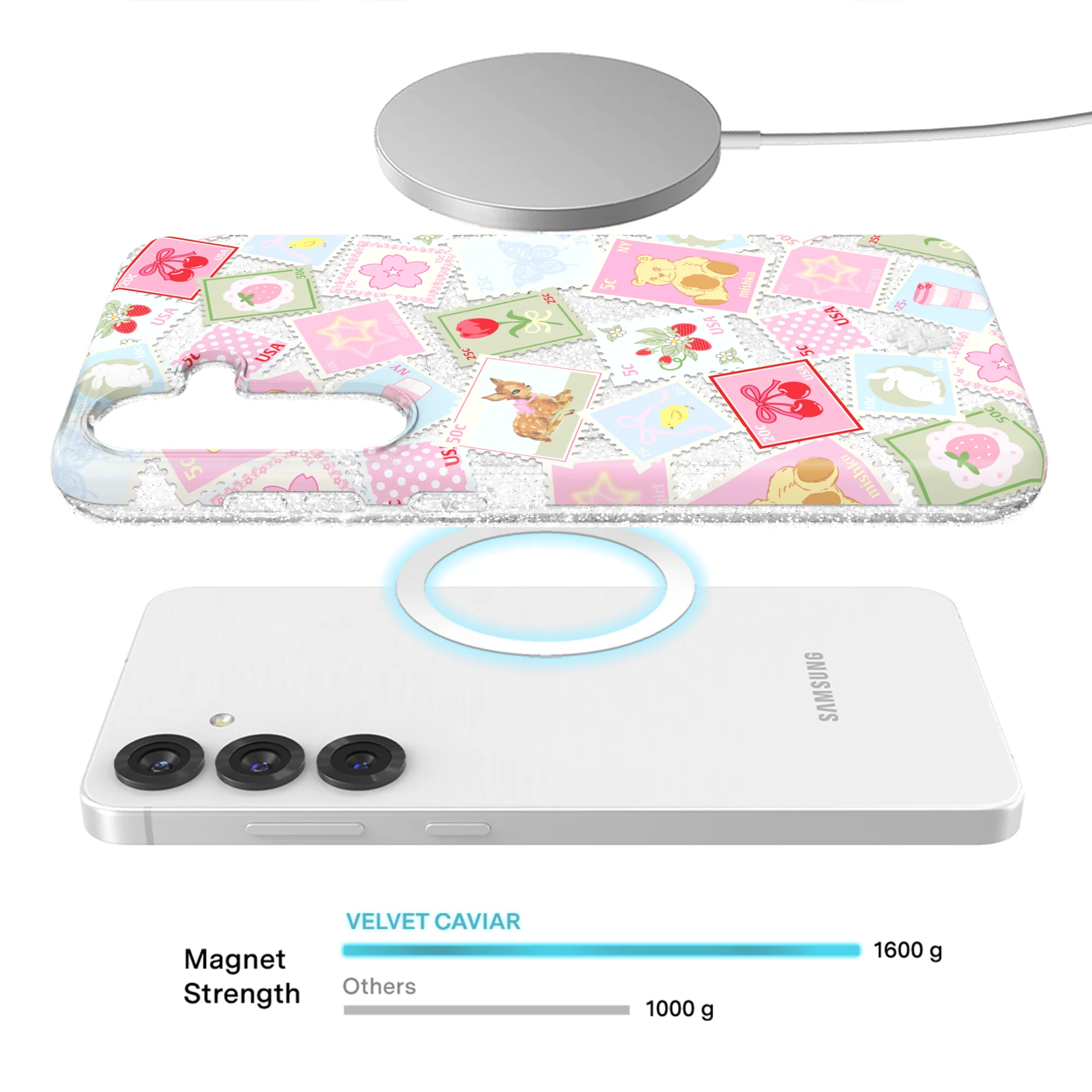 Spring Whimsy Stamps Glitter Samsung Case - Image 53