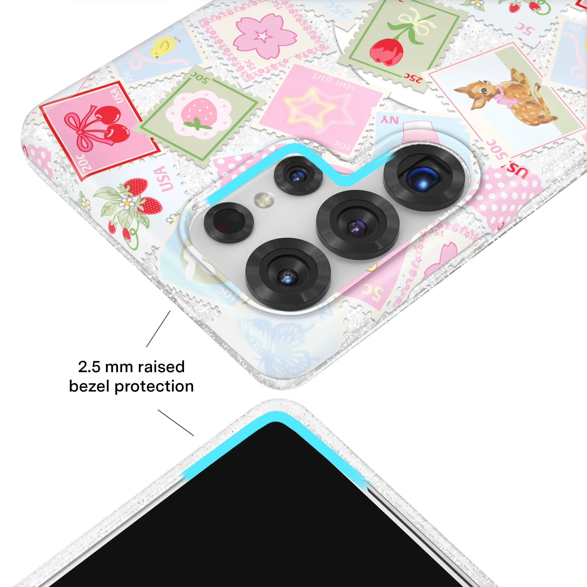Spring Whimsy Stamps Glitter Samsung Case - Image 57