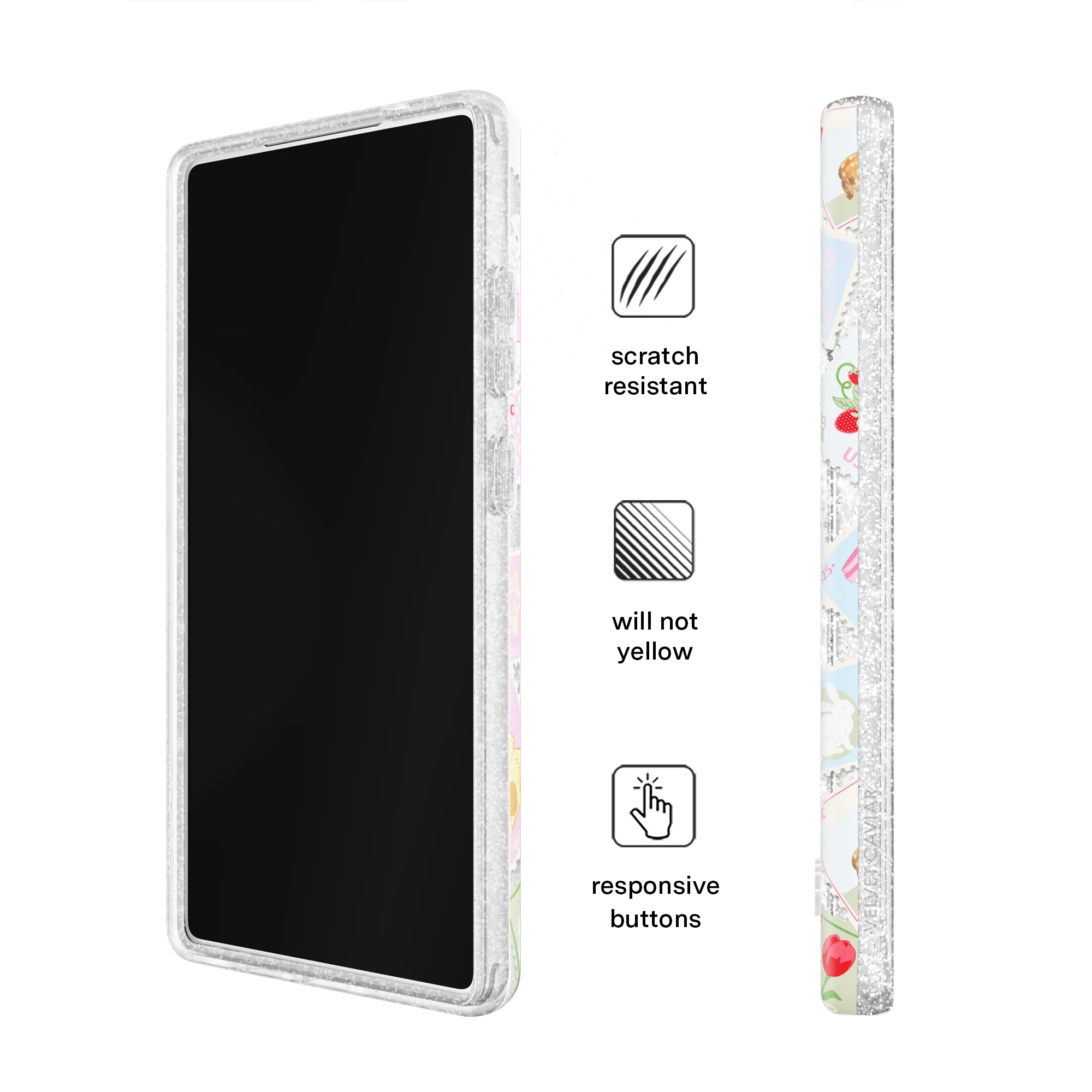 Spring Whimsy Stamps Glitter Samsung Case - Image 60