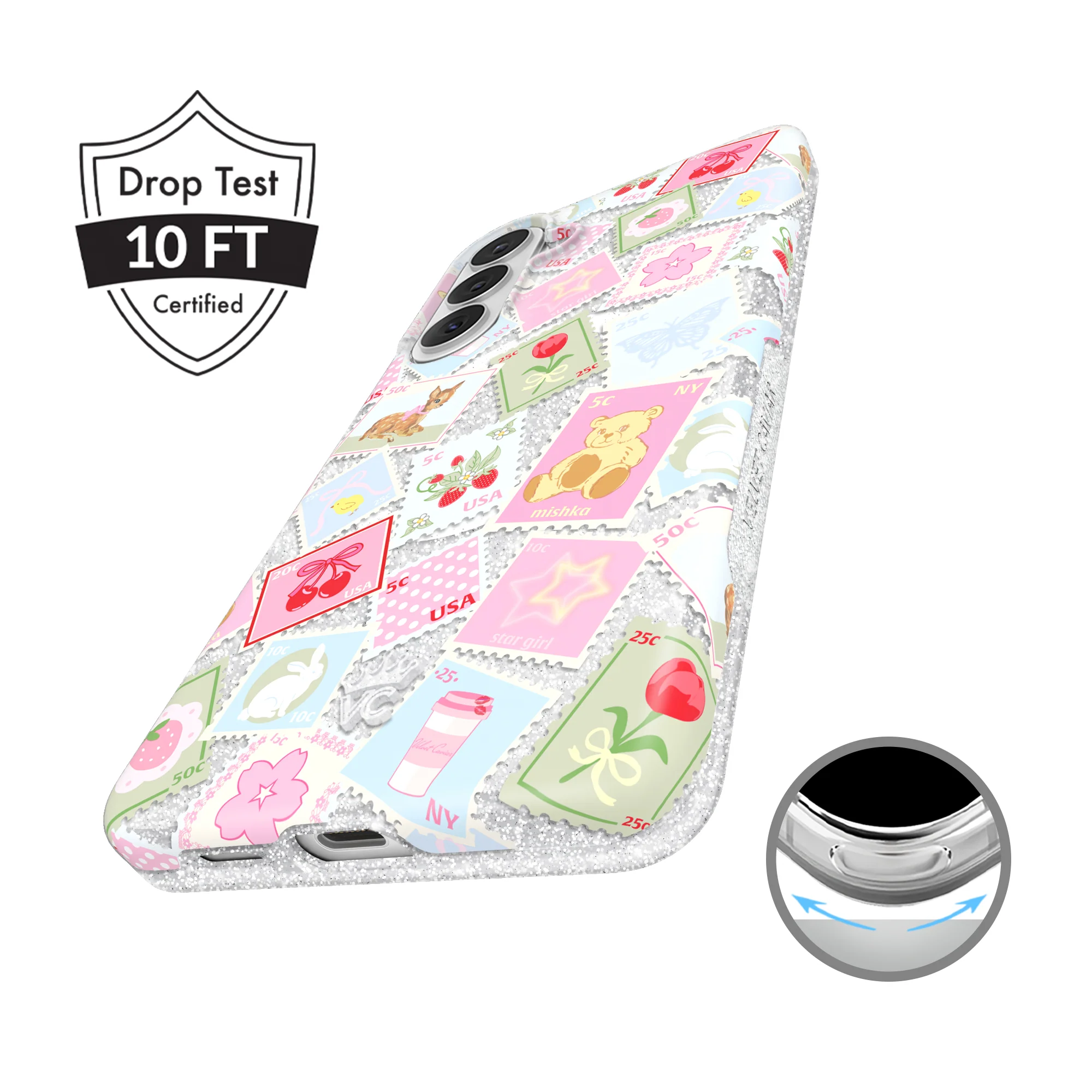 Spring Whimsy Stamps Glitter Samsung Case - Image 64