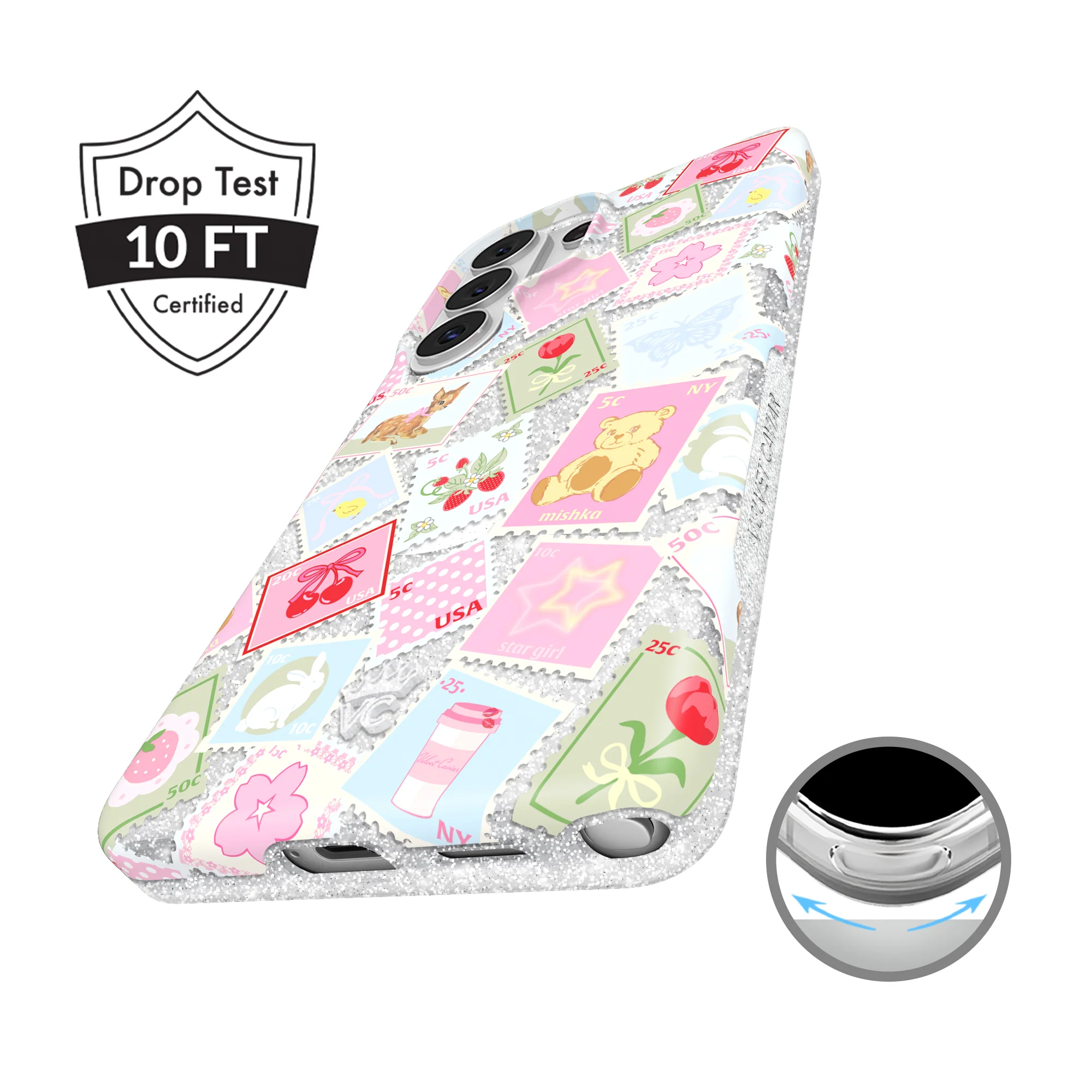 Spring Whimsy Stamps Glitter Samsung Case - Image 74