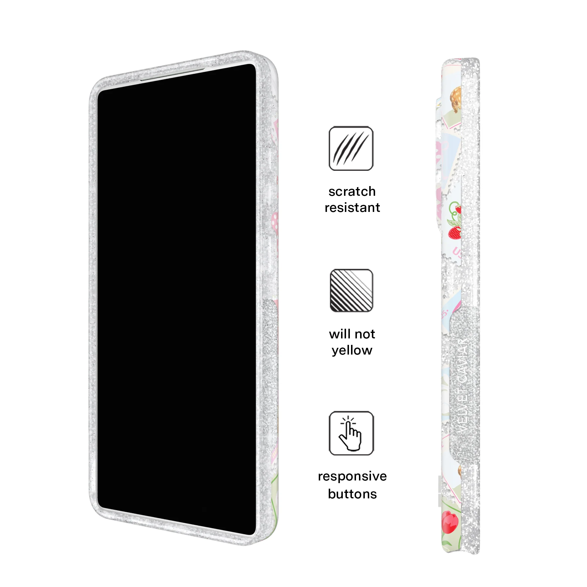 Spring Whimsy Stamps Glitter Samsung Case - Image 75