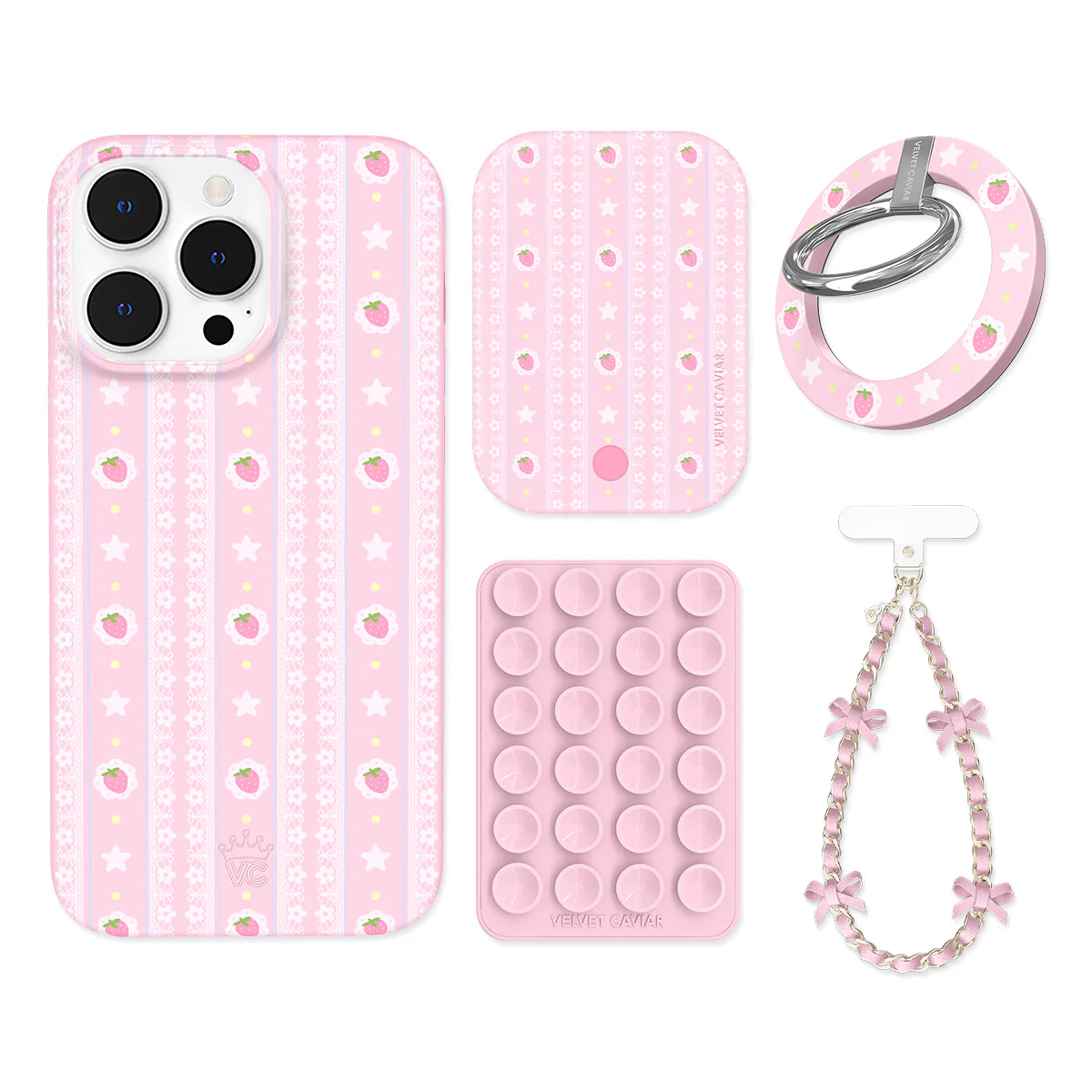 Strawberry Macaron iPhone Bundle Set - Grip - Image 10