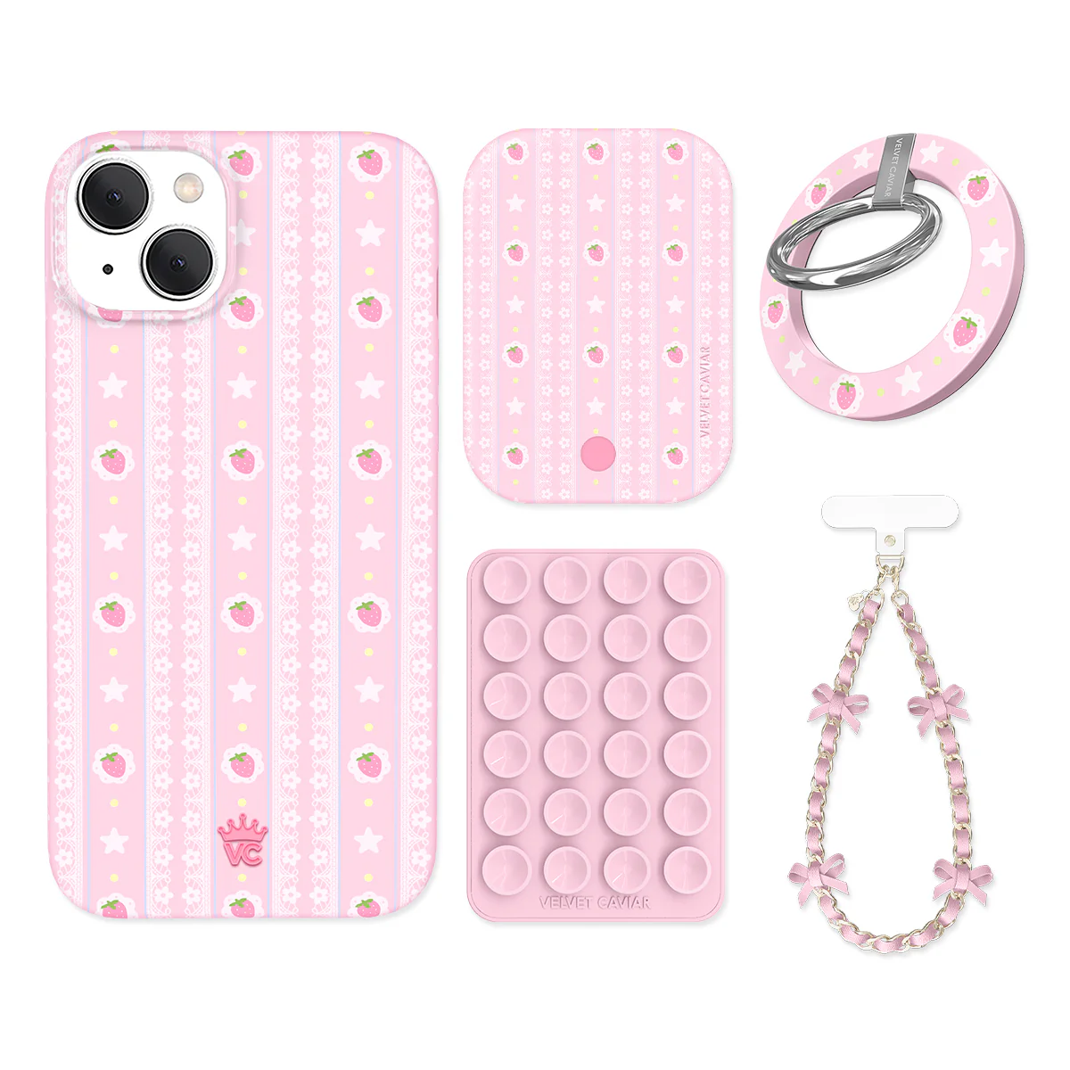 Strawberry Macaron iPhone Bundle Set - Grip - Image 5