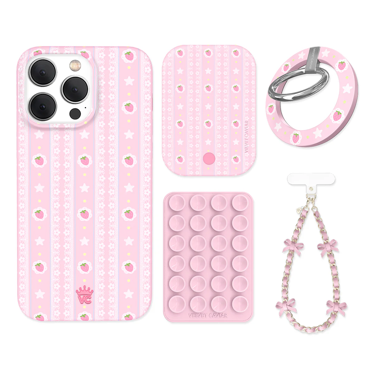 Strawberry Macaron iPhone Bundle Set - Grip - Image 6