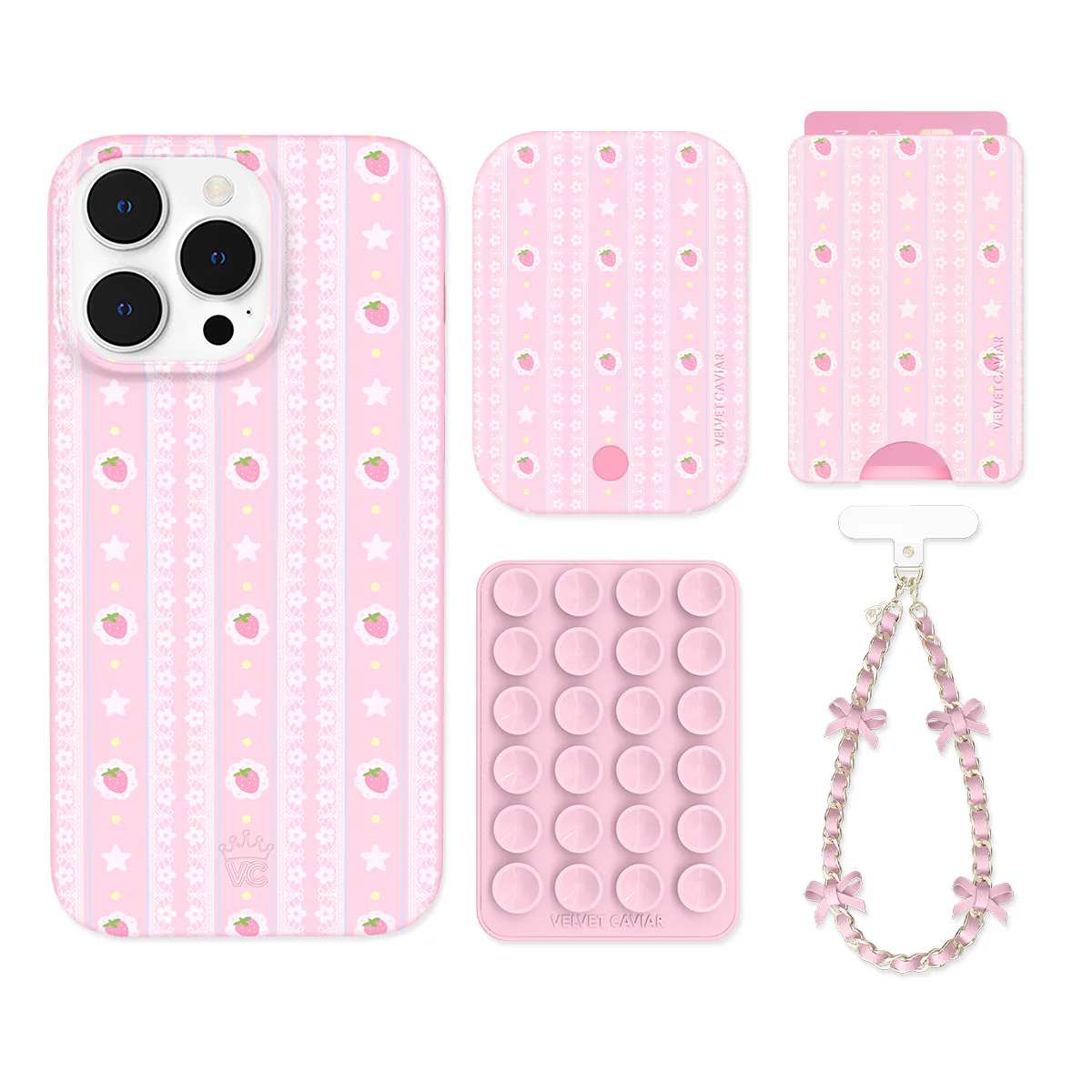 Strawberry Macaron iPhone Bundle Set - Wallet - Image 10