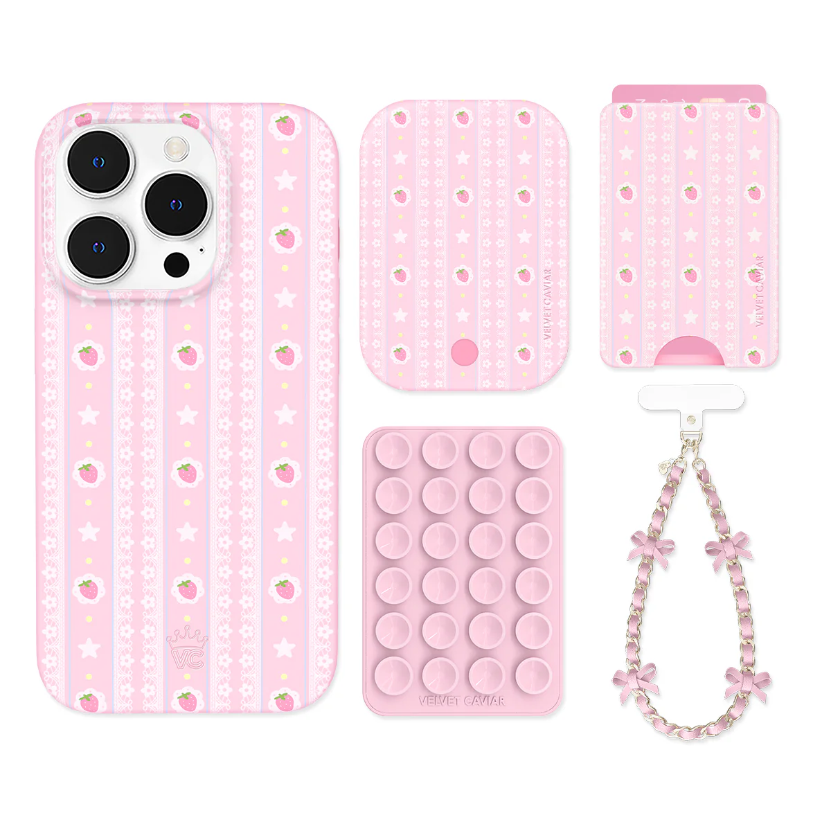 Strawberry Macaron iPhone Bundle Set - Wallet - Image 11