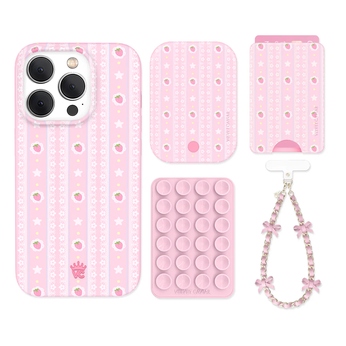 Strawberry Macaron iPhone Bundle Set - Wallet - Image 7