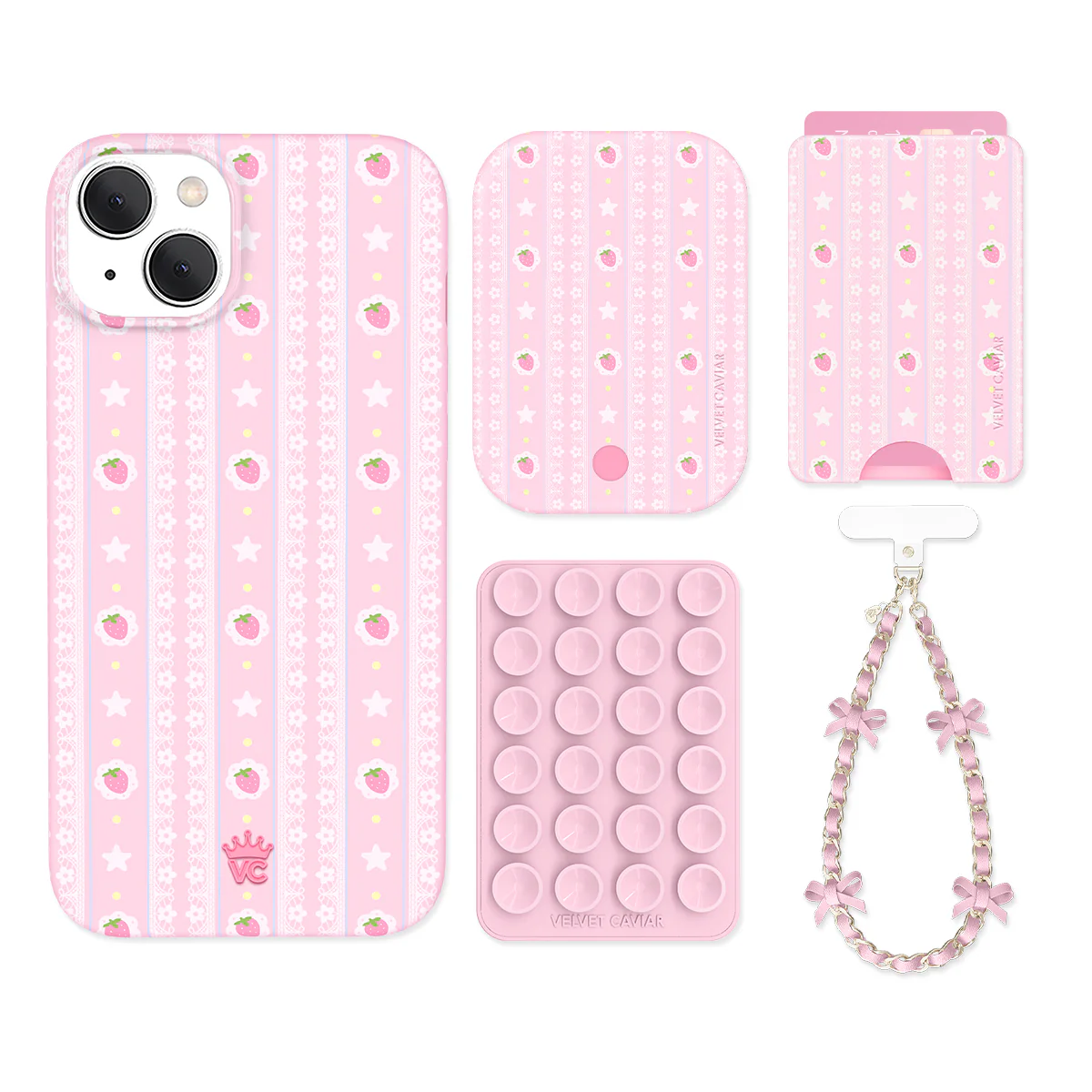 Strawberry Macaron iPhone Bundle Set - Wallet - Image 8